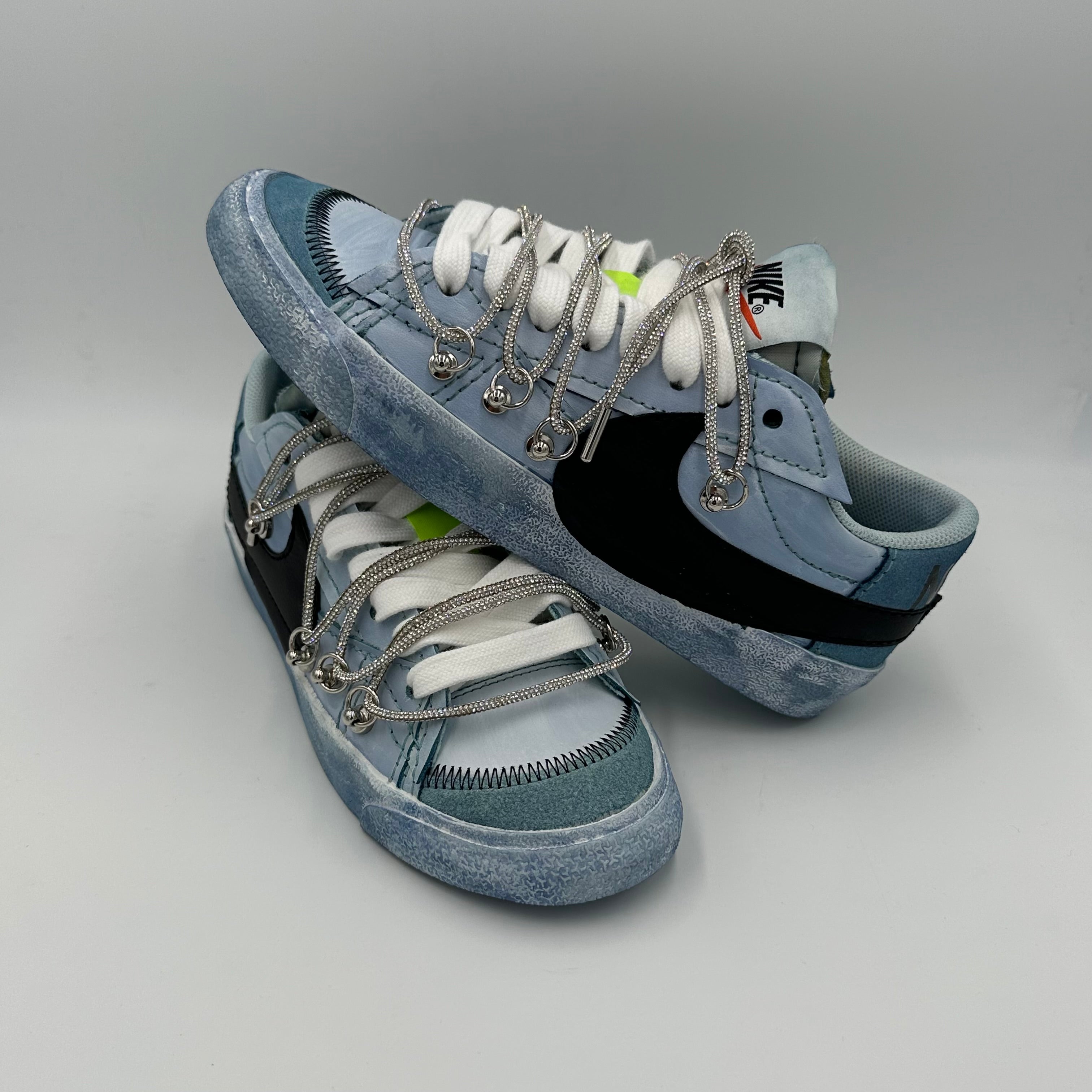 Nike Blazer Low '77 Jumbo Evening Blue White “Over Laces Swarovski”