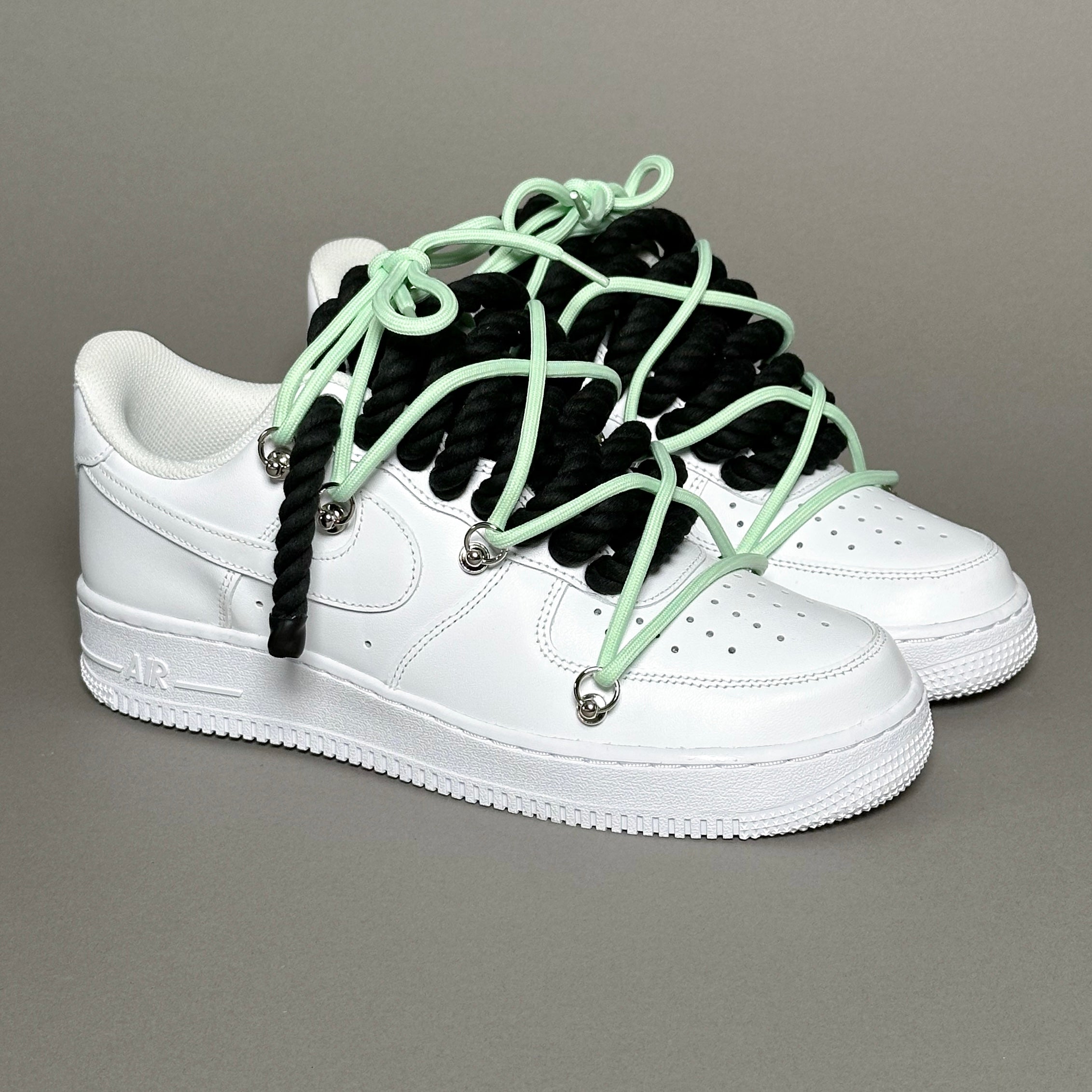 Nike Air Force 1 “Rope Laces Black” Triple Mint V1