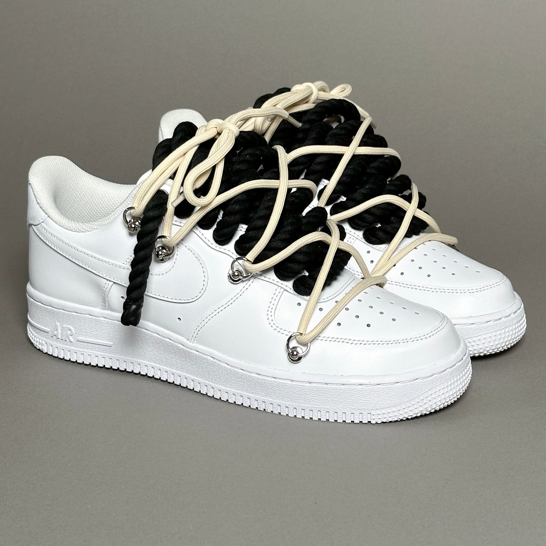 Nike Air Force 1 “Rope Laces Black” Triple Cream