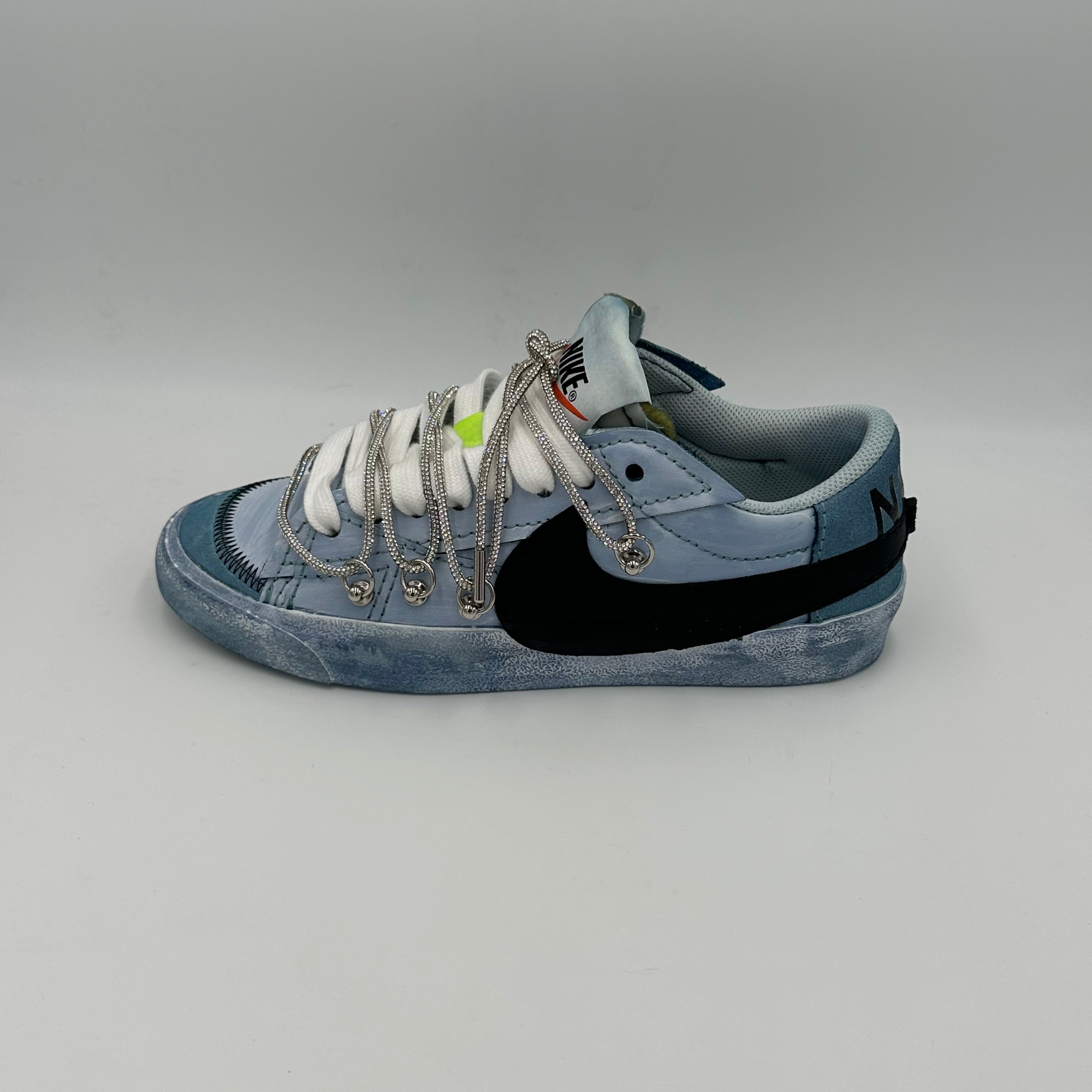 Nike Blazer Low '77 Jumbo Evening Blue White “Over Laces Swarovski”