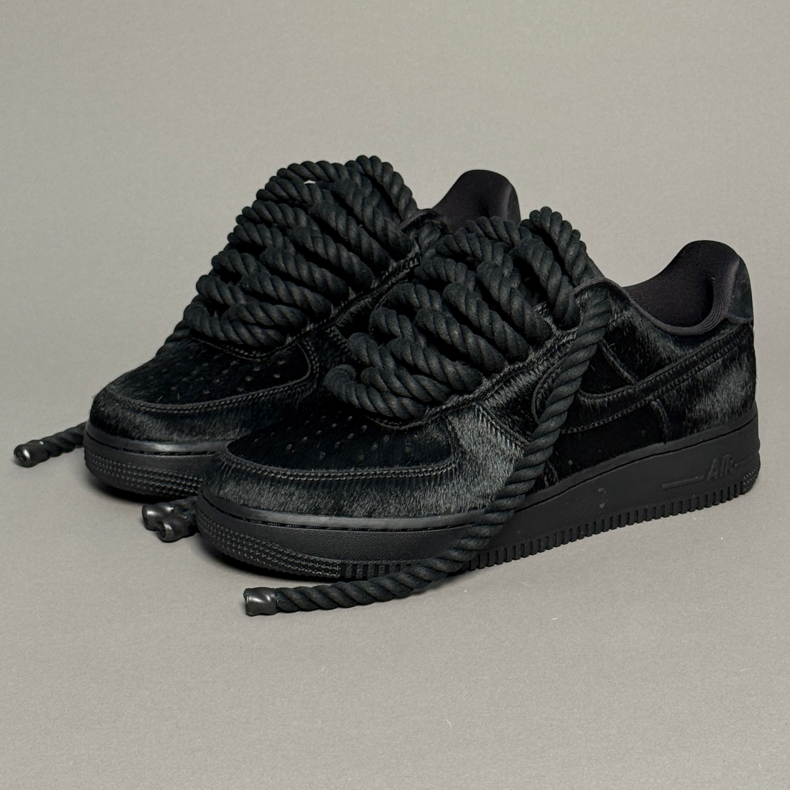 Nike Air Force 1 Pony Hair Black "Rope Laces" V2