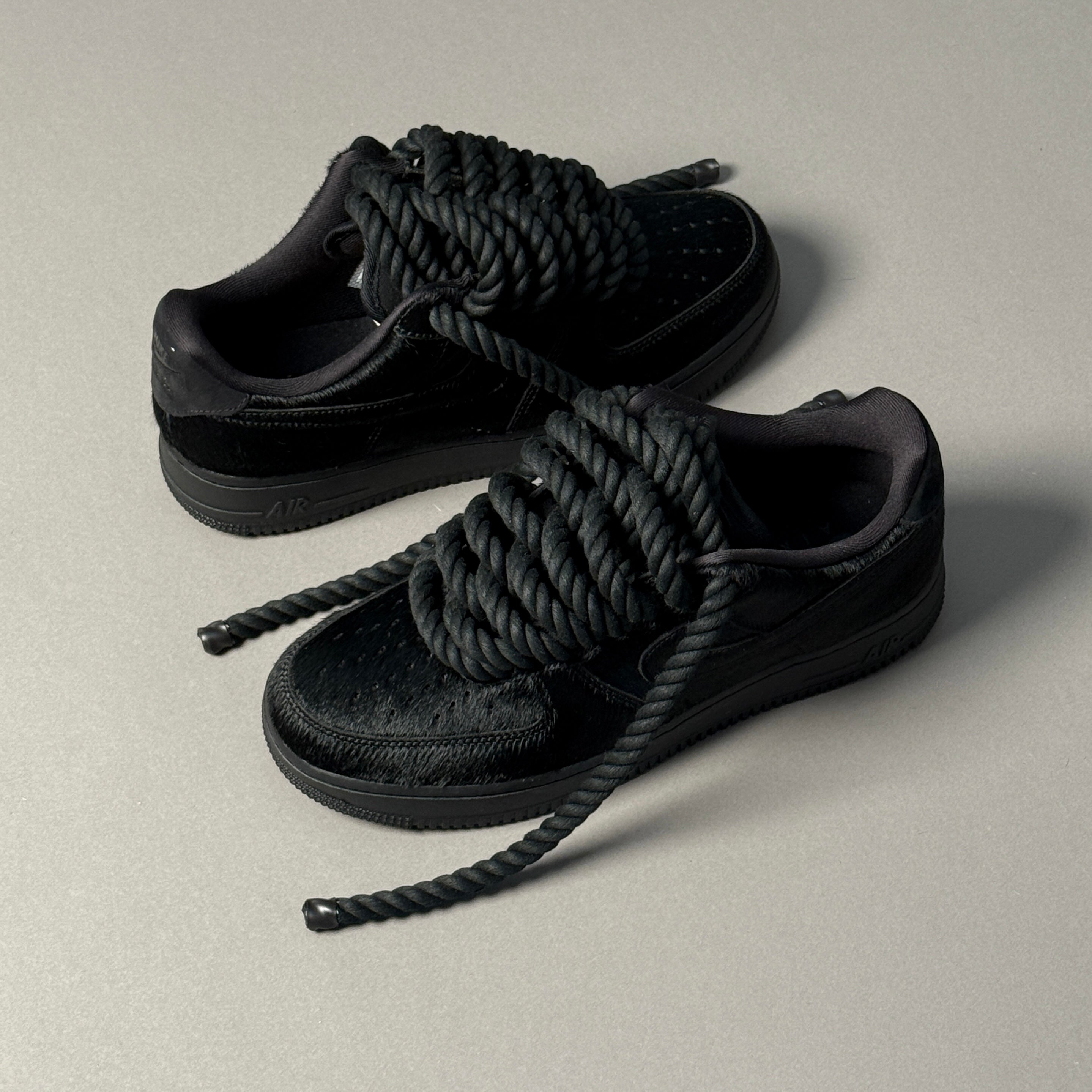 Nike Air Force 1 Pony Hair Black "Rope Laces" V2