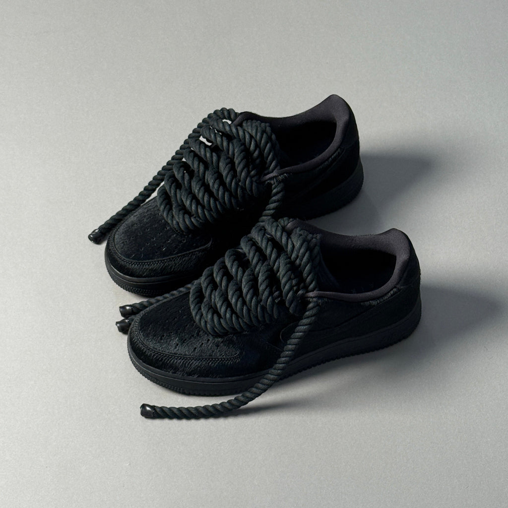 Nike Air Force 1 Pony Hair Black "Rope Laces" V2