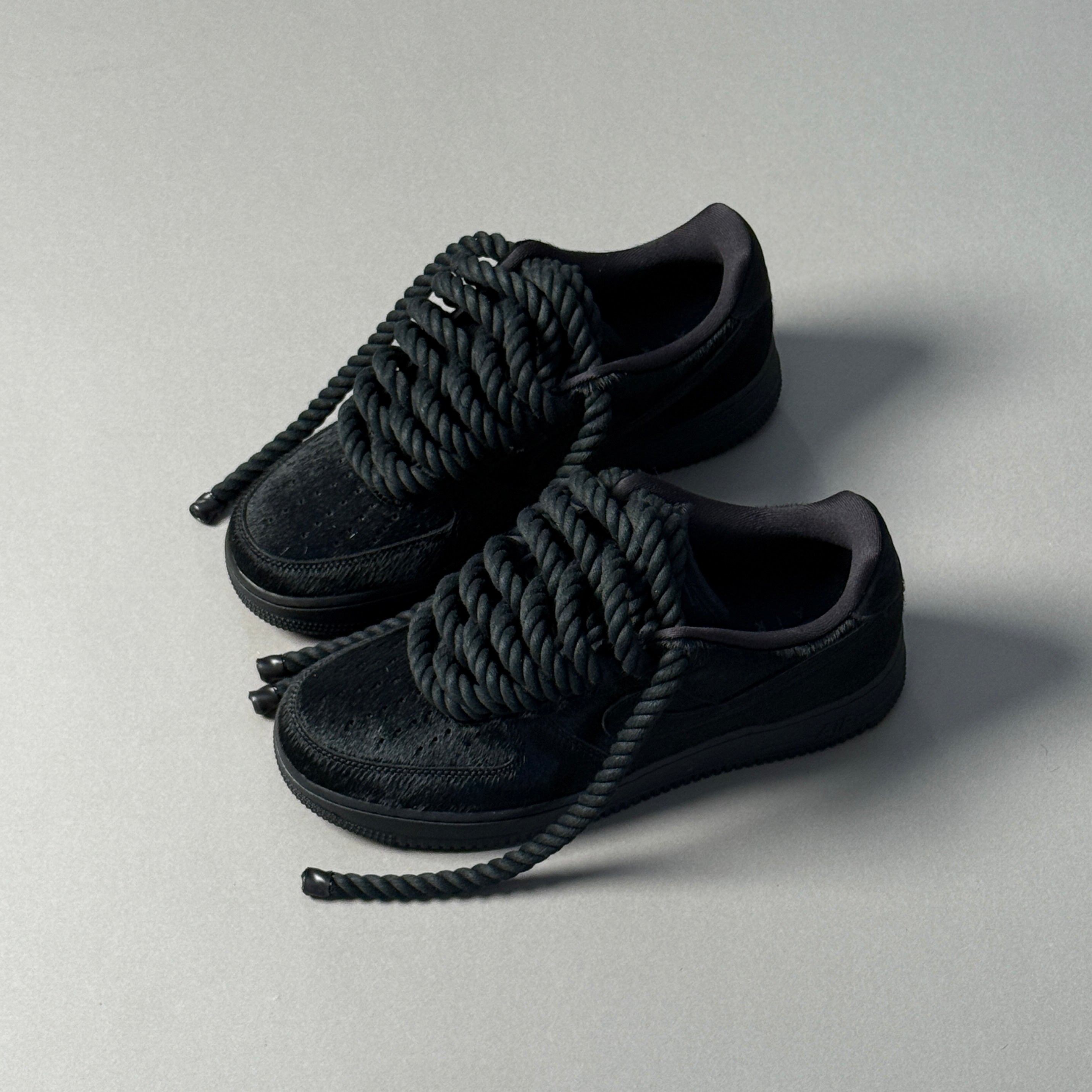 Nike Air Force 1 Pony Hair Black "Rope Laces" V2