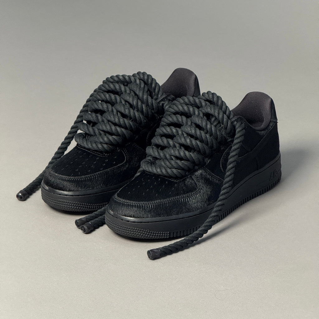 Nike Air Force 1 Pony Hair Black "Rope Laces" V2