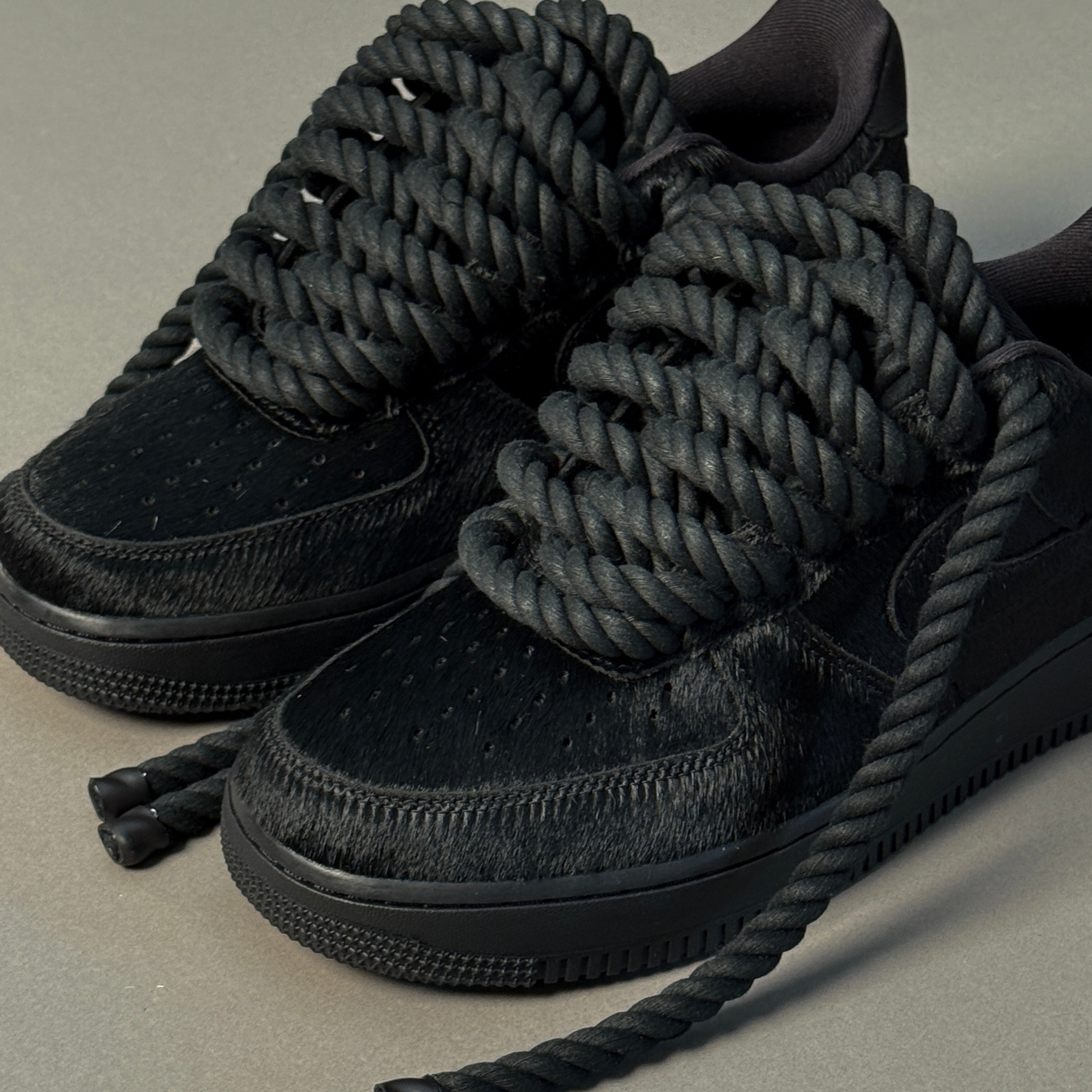 Nike Air Force 1 Pony Hair Black "Rope Laces" V2
