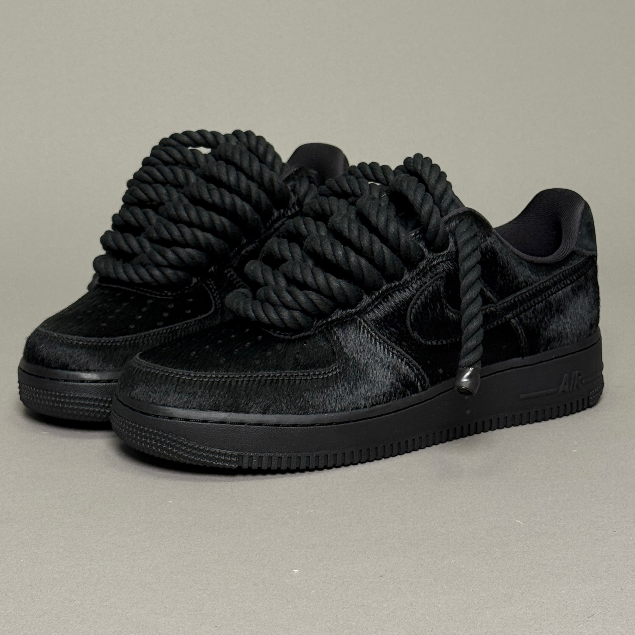 Nike Air Force 1 Pony Hair Black "Rope Laces" V1