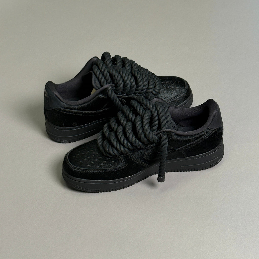 Nike Air Force 1 Pony Hair Black "Rope Laces" V1