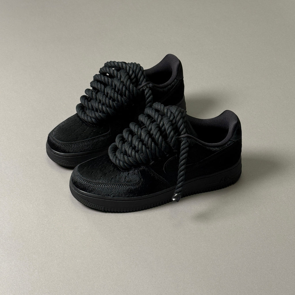 Nike Air Force 1 Pony Hair Black "Rope Laces" V1