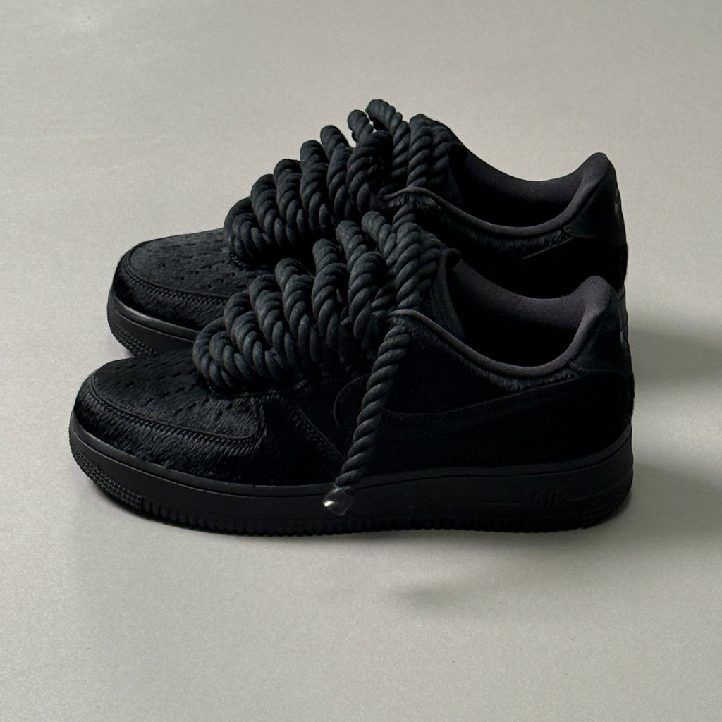 Nike Air Force 1 Pony Hair Black "Rope Laces" V1