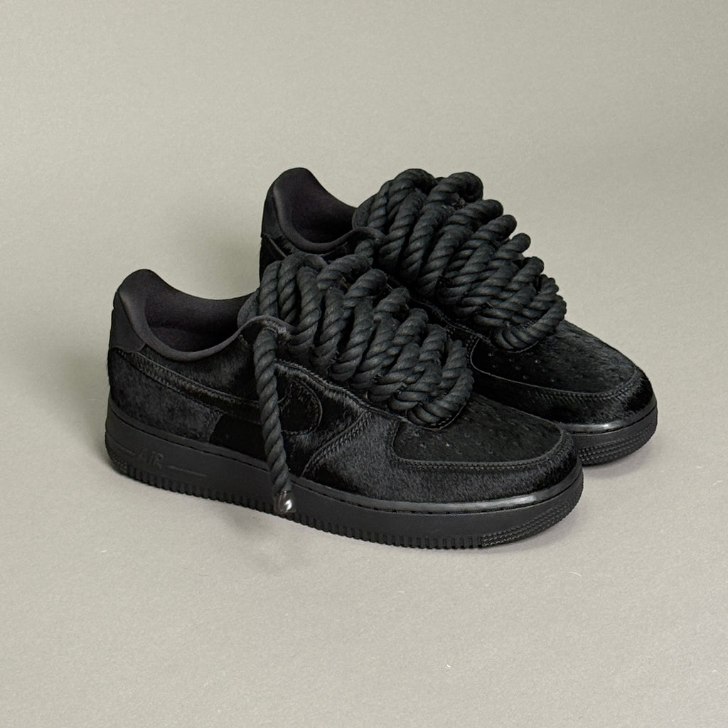 Nike Air Force 1 Pony Hair Black "Rope Laces" V1