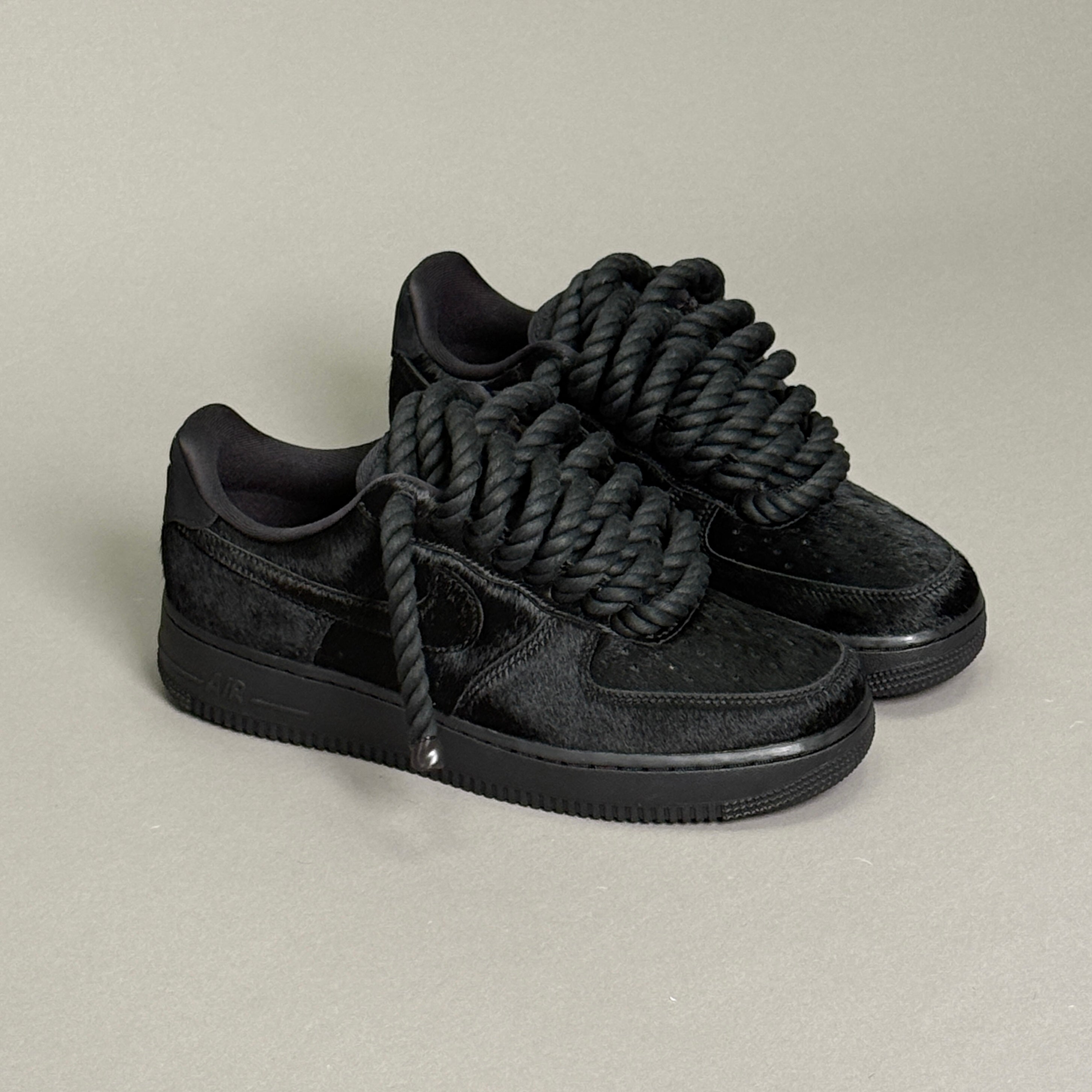 Nike Air Force 1 Pony Hair Black "Rope Laces" V1