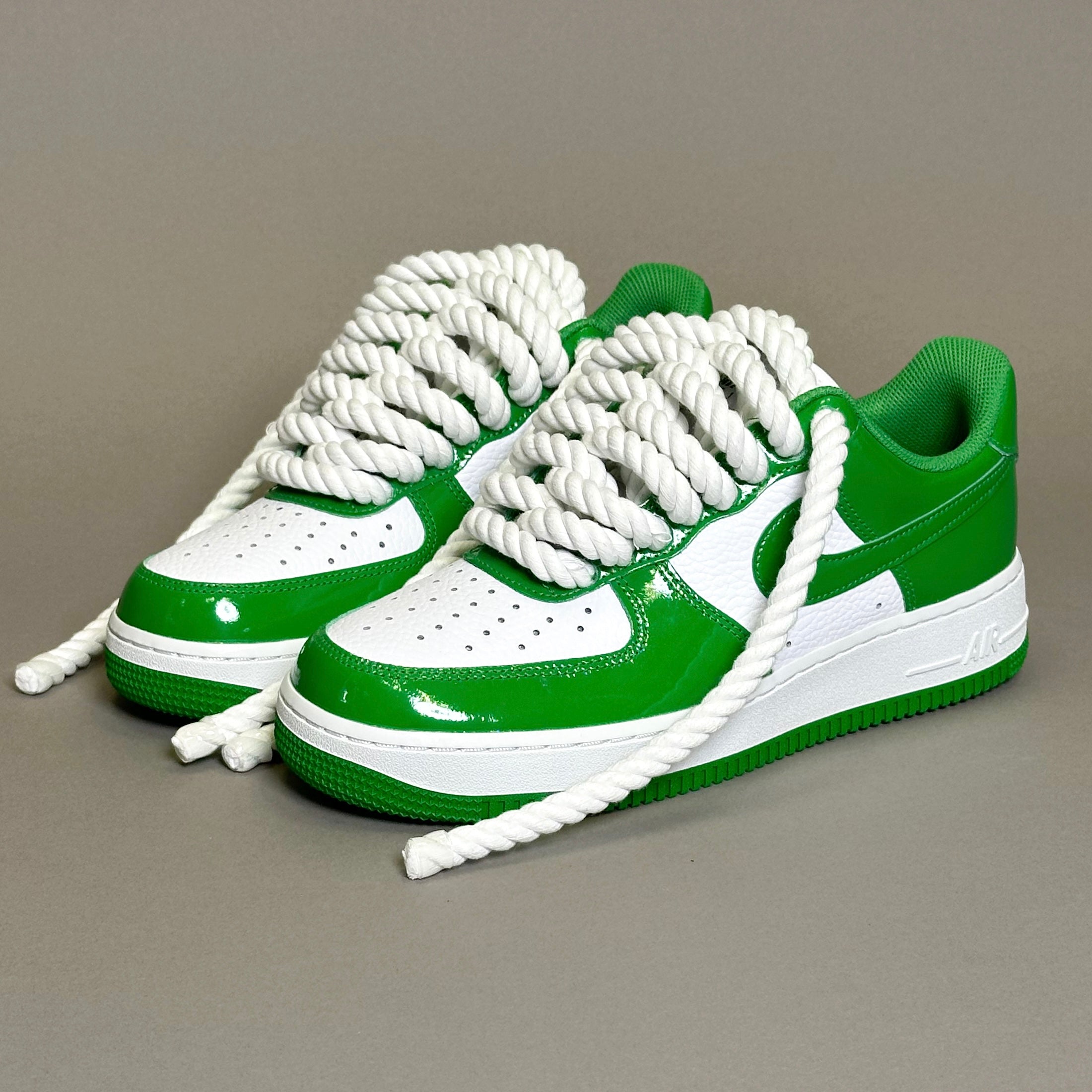 Nike Air Force 1 Patent Green Unc "Rope Laces White" V2