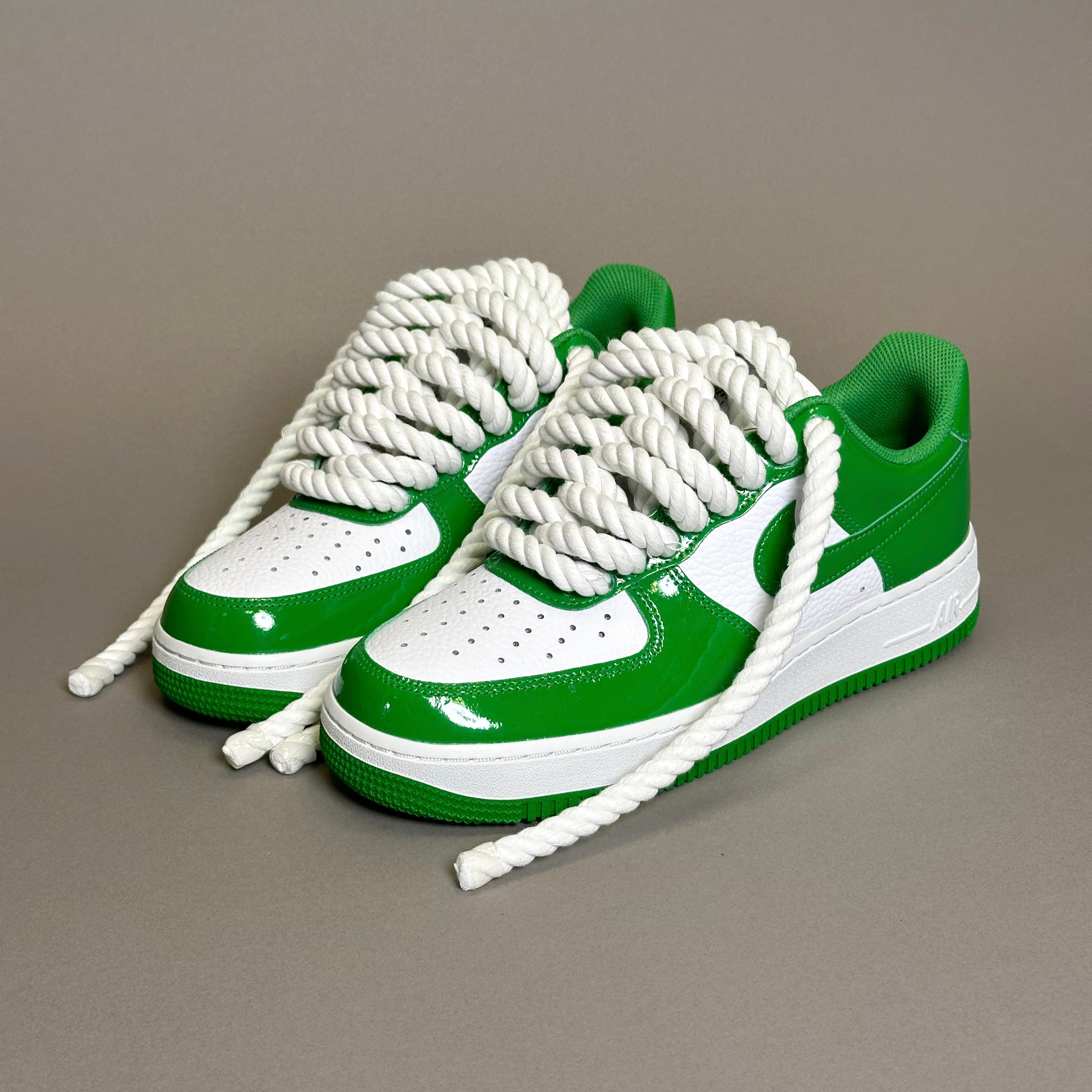 Nike Air Force 1 Patent Green Unc "Rope Laces White" V2