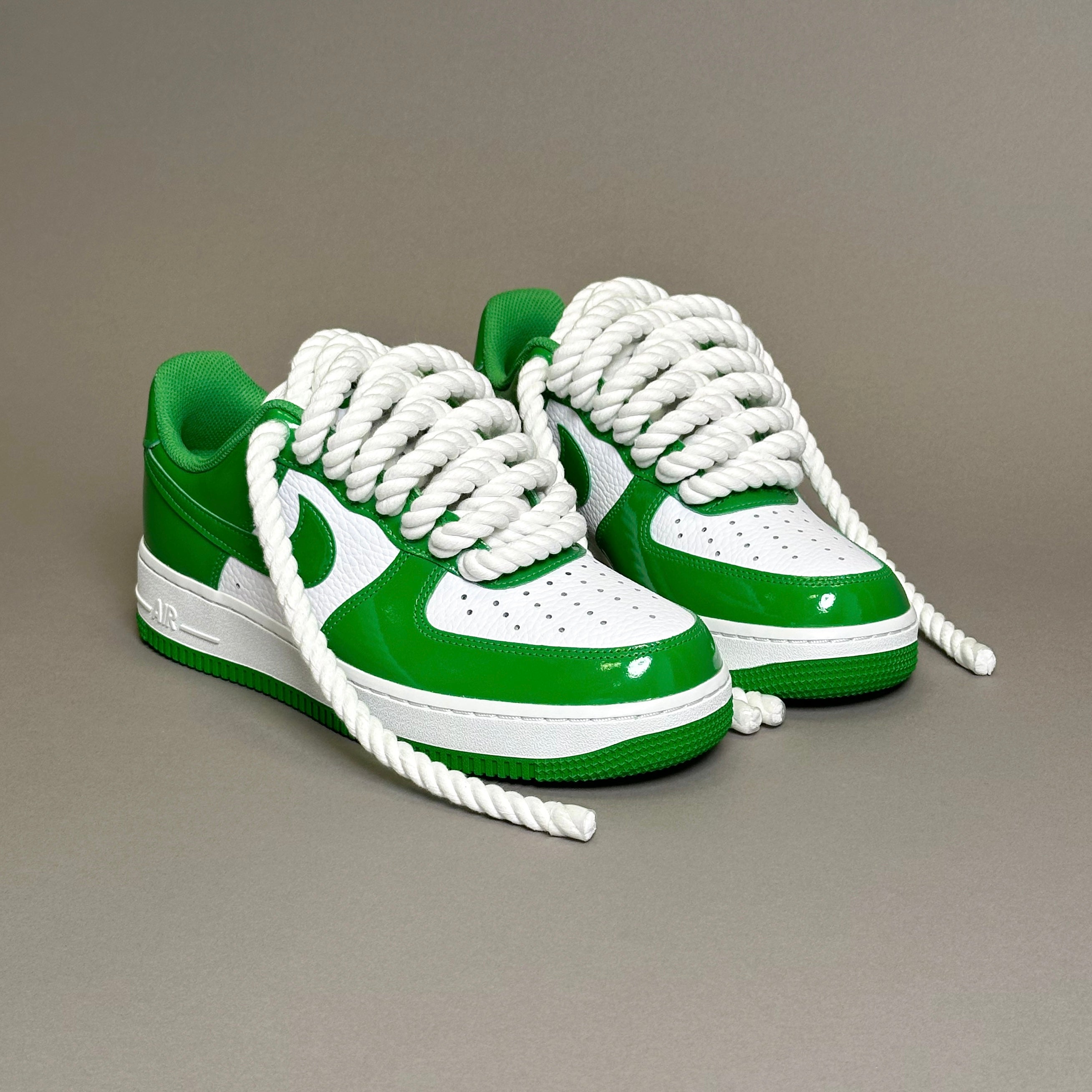 Nike Air Force 1 Patent Green Unc "Rope Laces White" V2