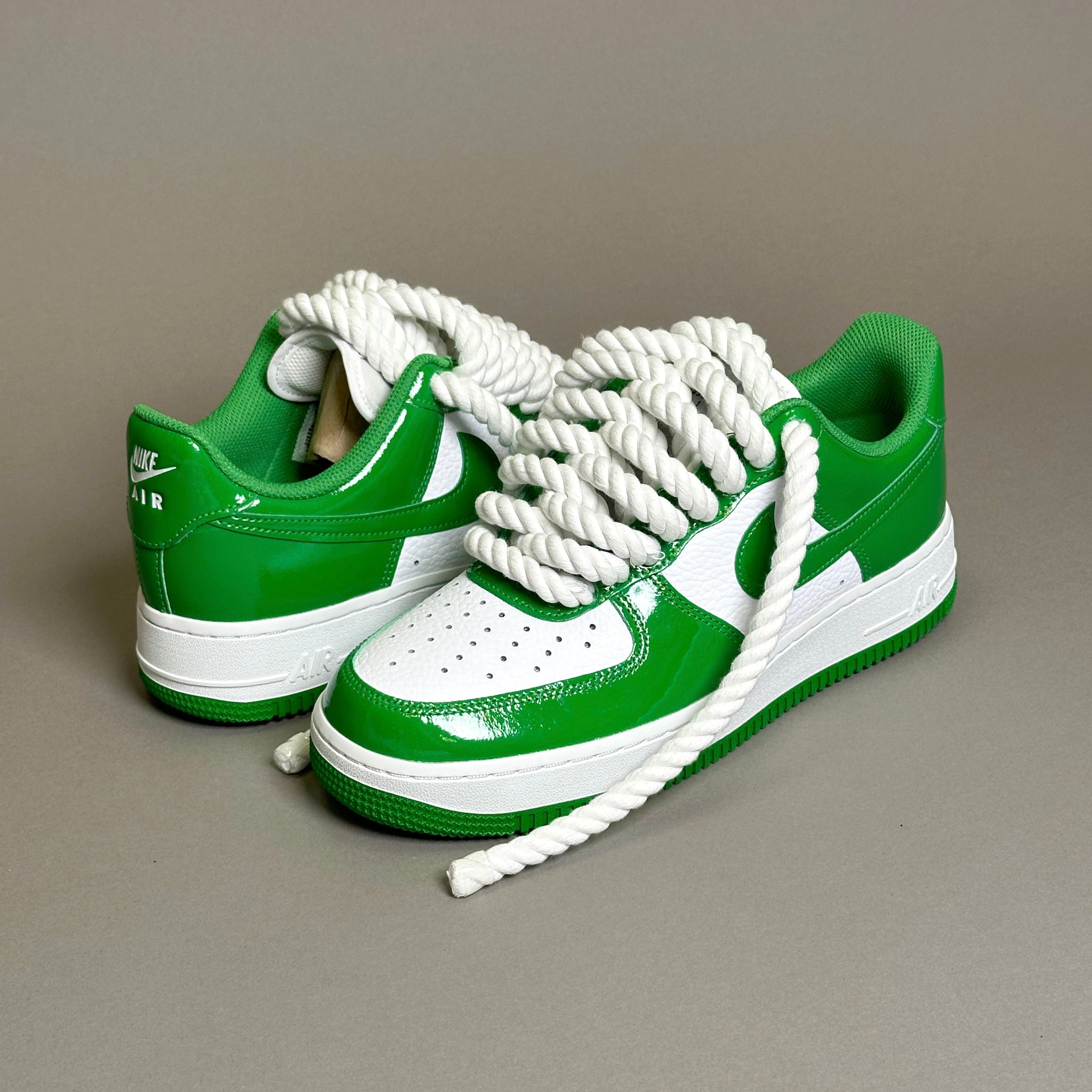 Nike Air Force 1 Patent Green Unc "Rope Laces White" V2