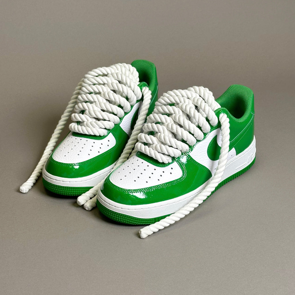 Nike Air Force 1 Patent Green Unc "Rope Laces White" V2