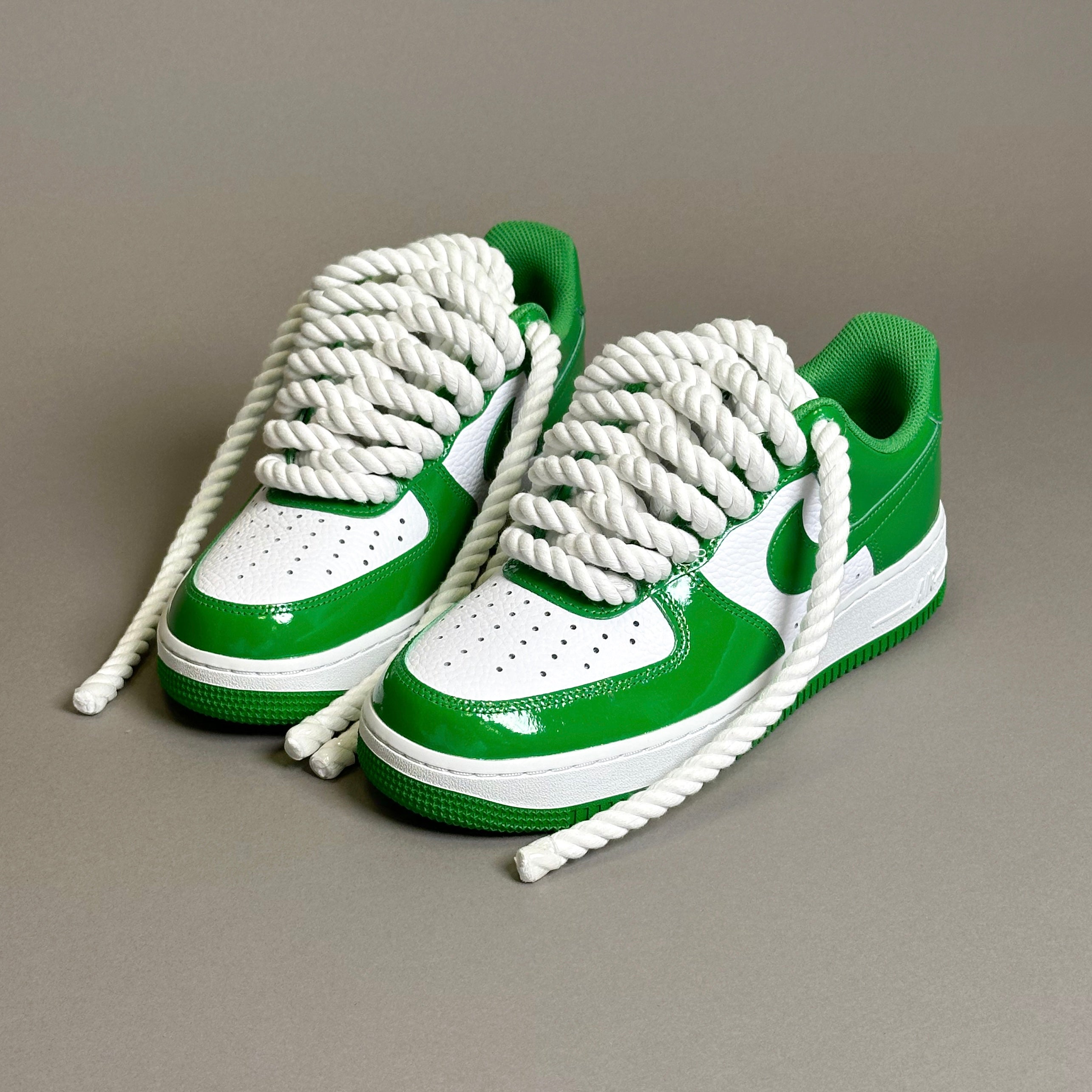 Nike Air Force 1 Patent Green Unc "Rope Laces White" V2