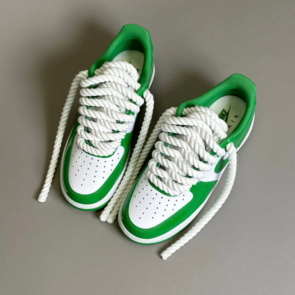 Nike Air Force 1 Patent Green Unc "Rope Laces White" V2