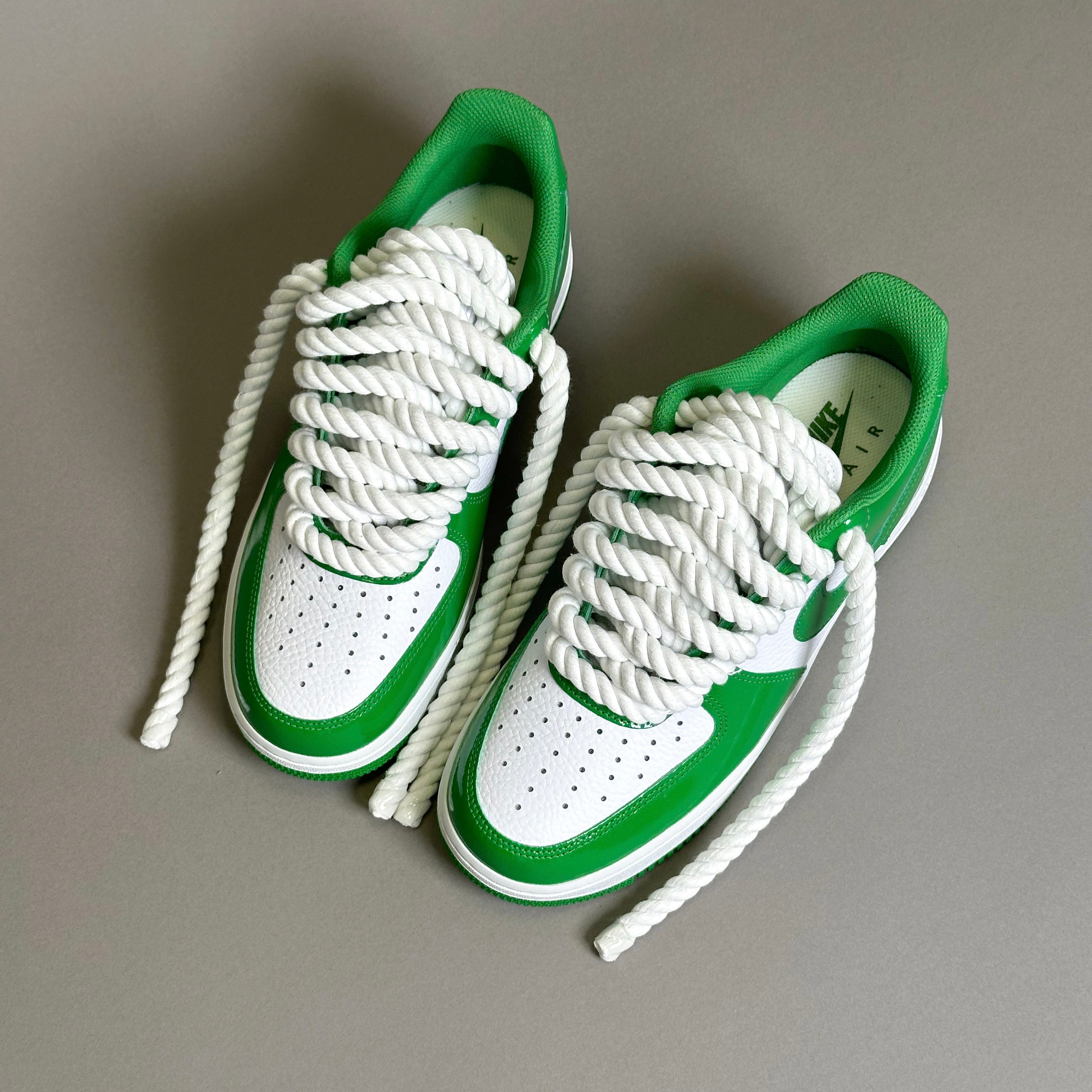 Nike Air Force 1 Patent Green Unc "Rope Laces White" V2
