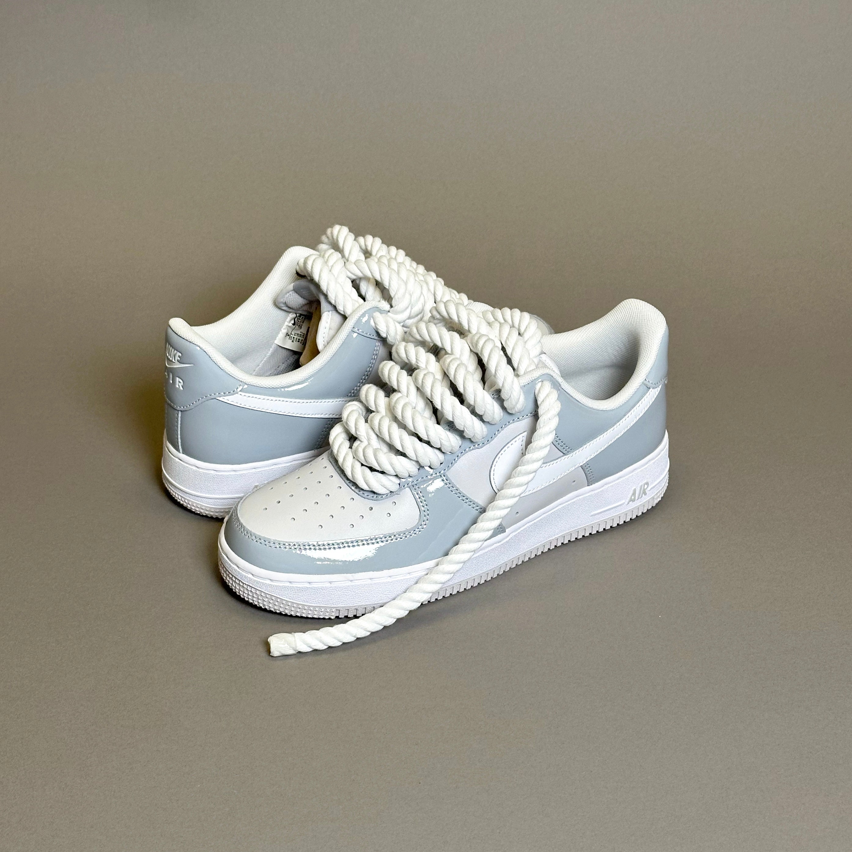 Nike Air Force 1 Patent Grey Unc "Rope Laces White" V2
