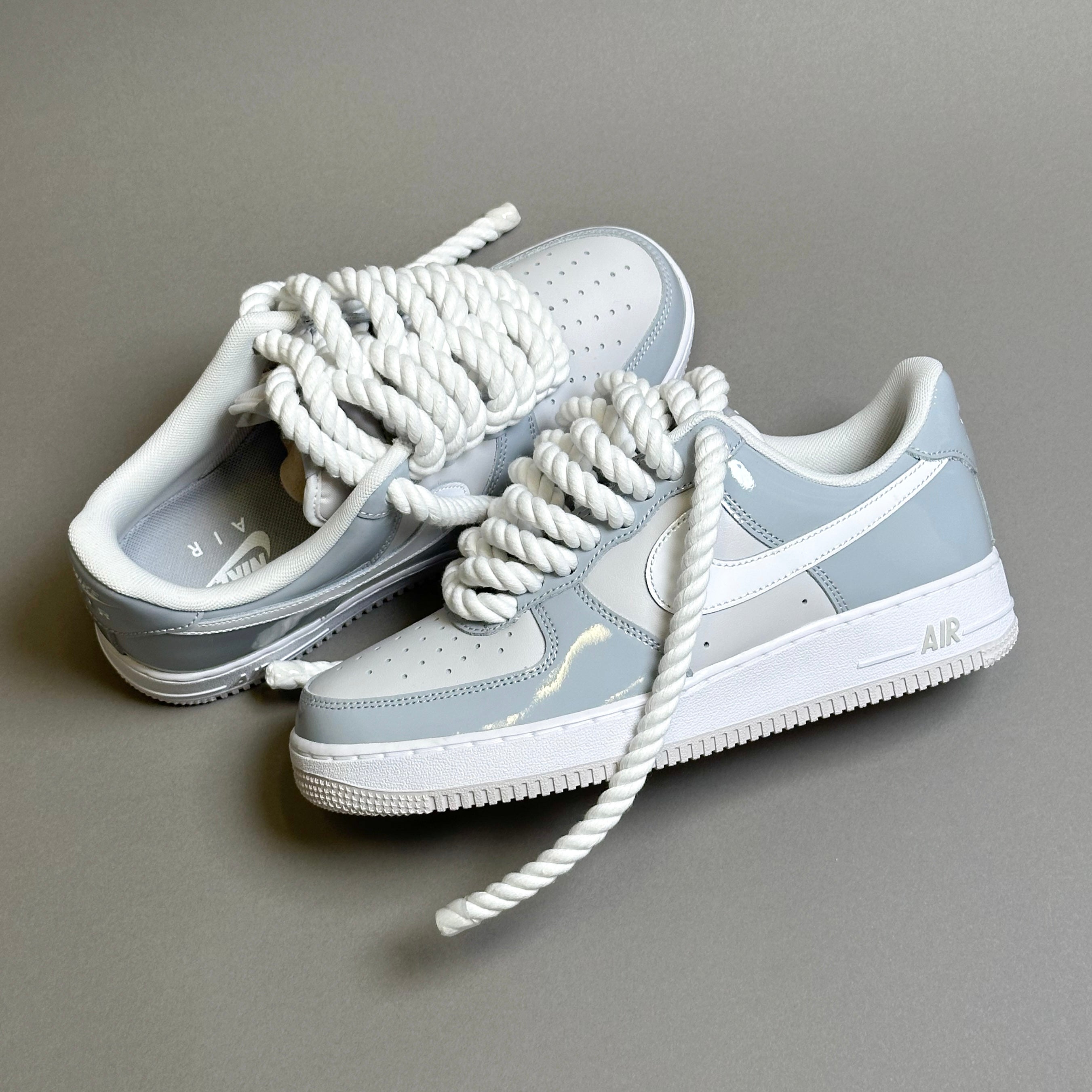 Nike Air Force 1 Patent Grey Unc "Rope Laces White" V2