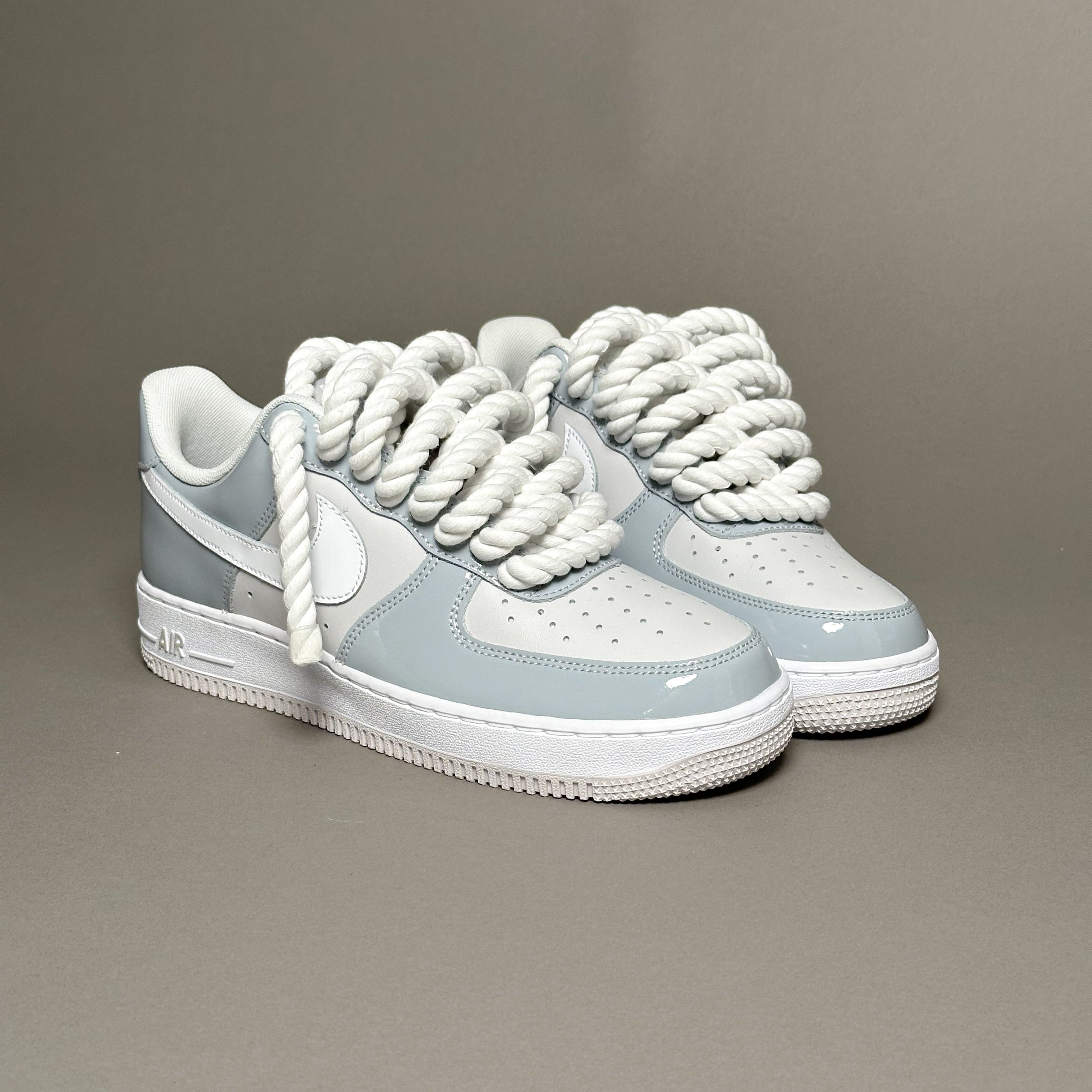 Nike Air Force 1 Patent Grey "Rope Laces White" V1