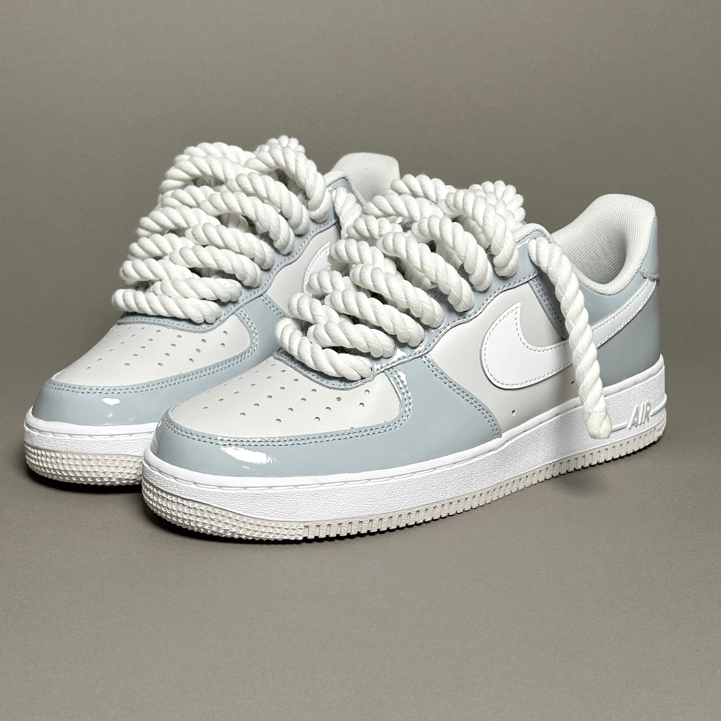 Nike Air Force 1 Patent Grey "Rope Laces White" V1