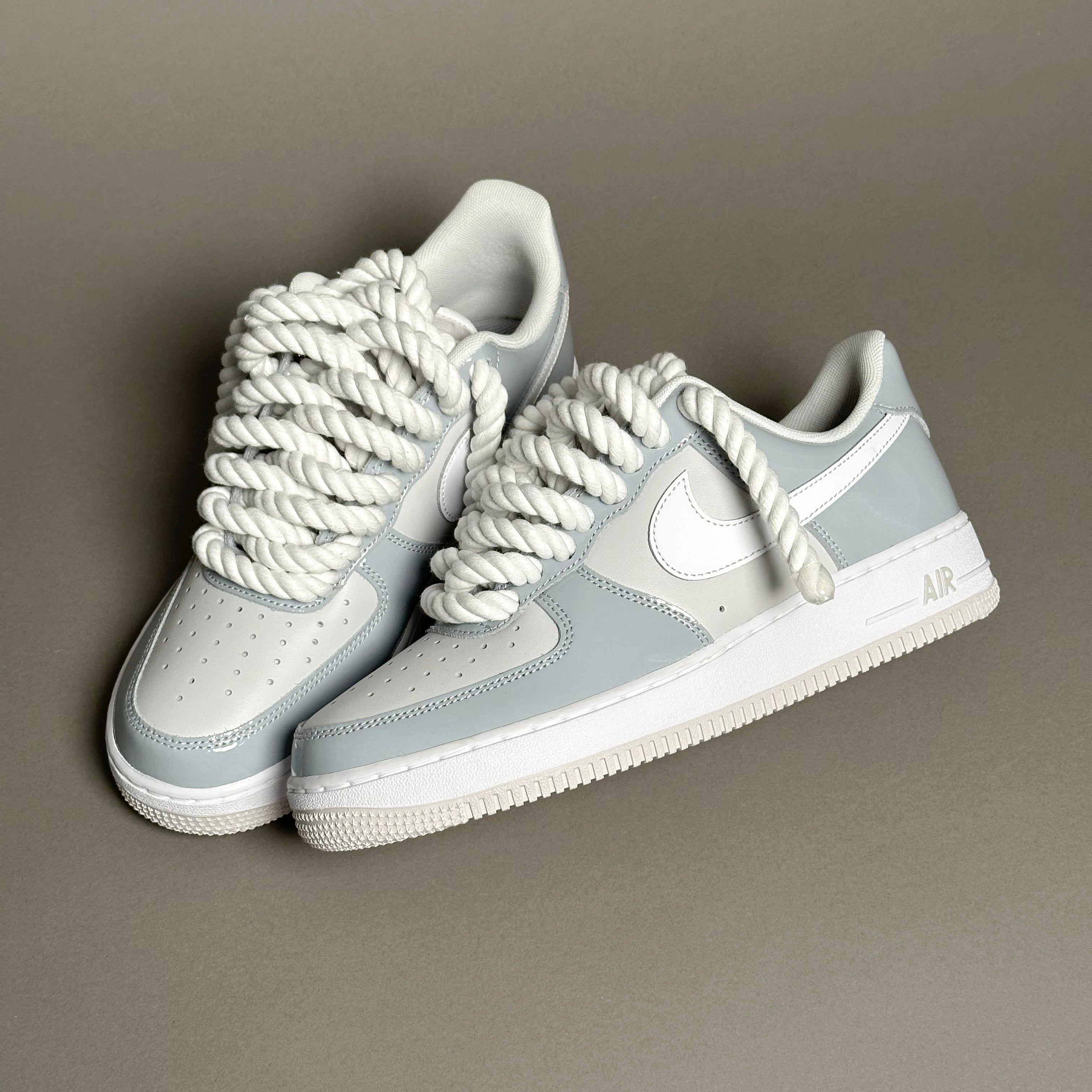 Nike Air Force 1 Patent Grey "Rope Laces White" V1