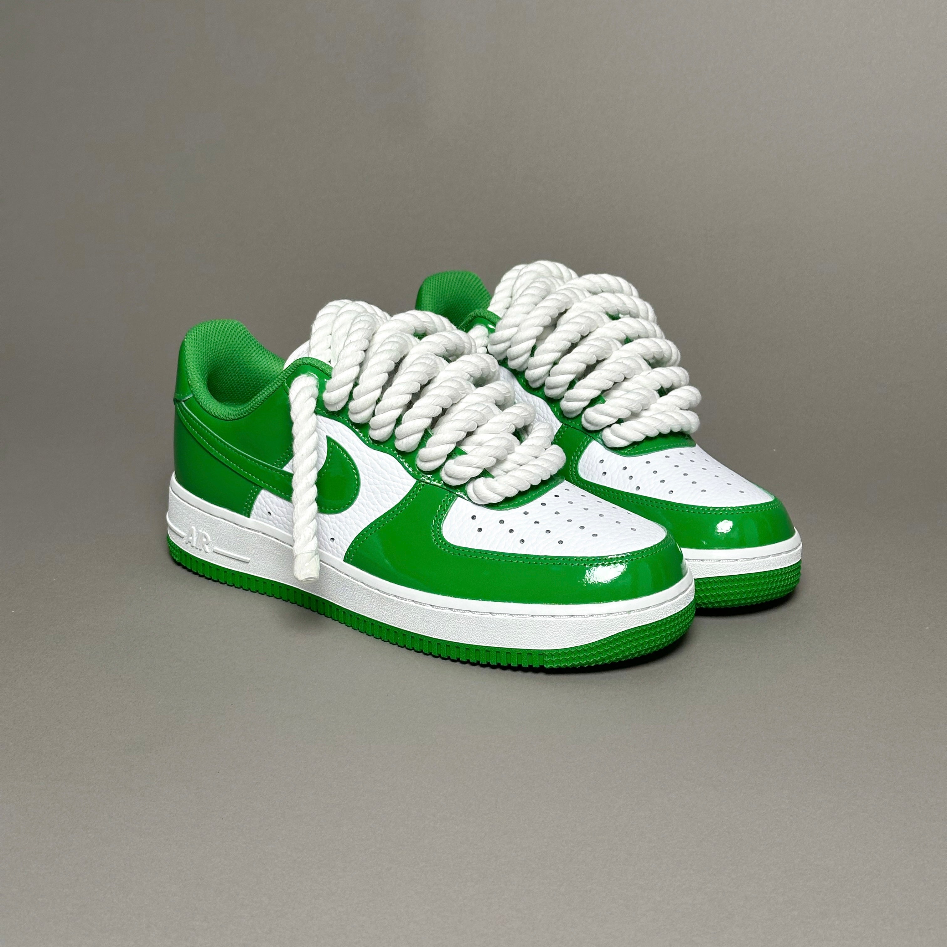 Nike Air Force 1 Patent Green "Rope Laces White" V1