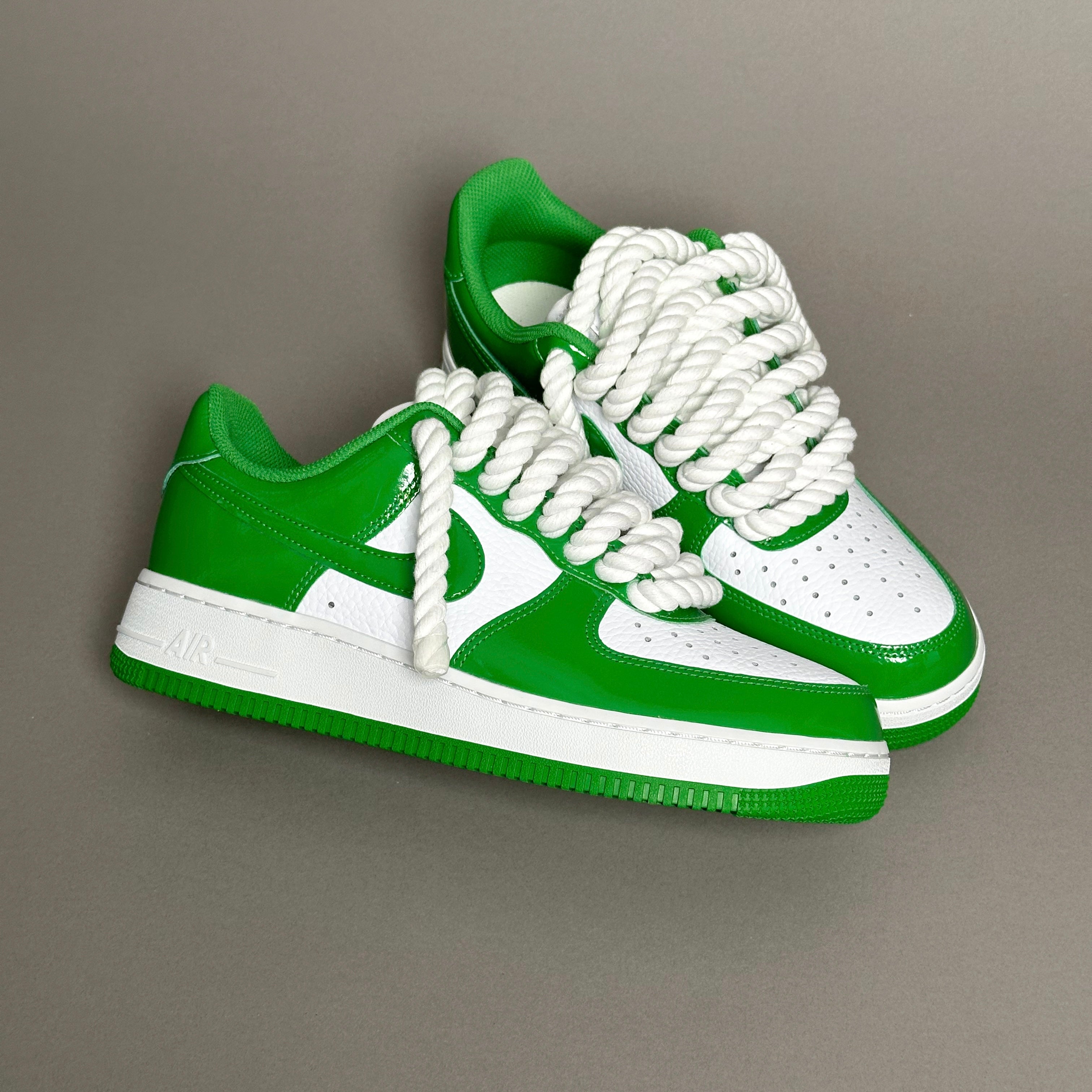 Nike Air Force 1 Patent Green "Rope Laces White" V1