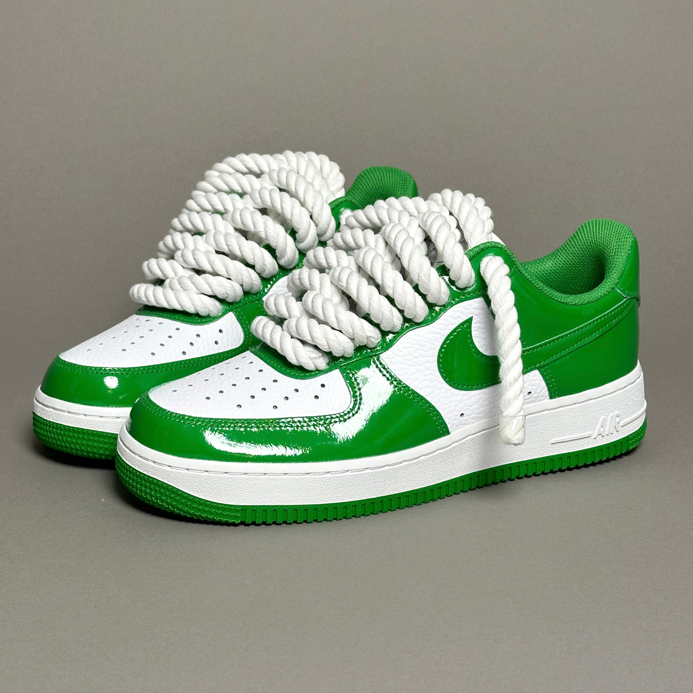 Nike Air Force 1 Patent Green "Rope Laces White" V1
