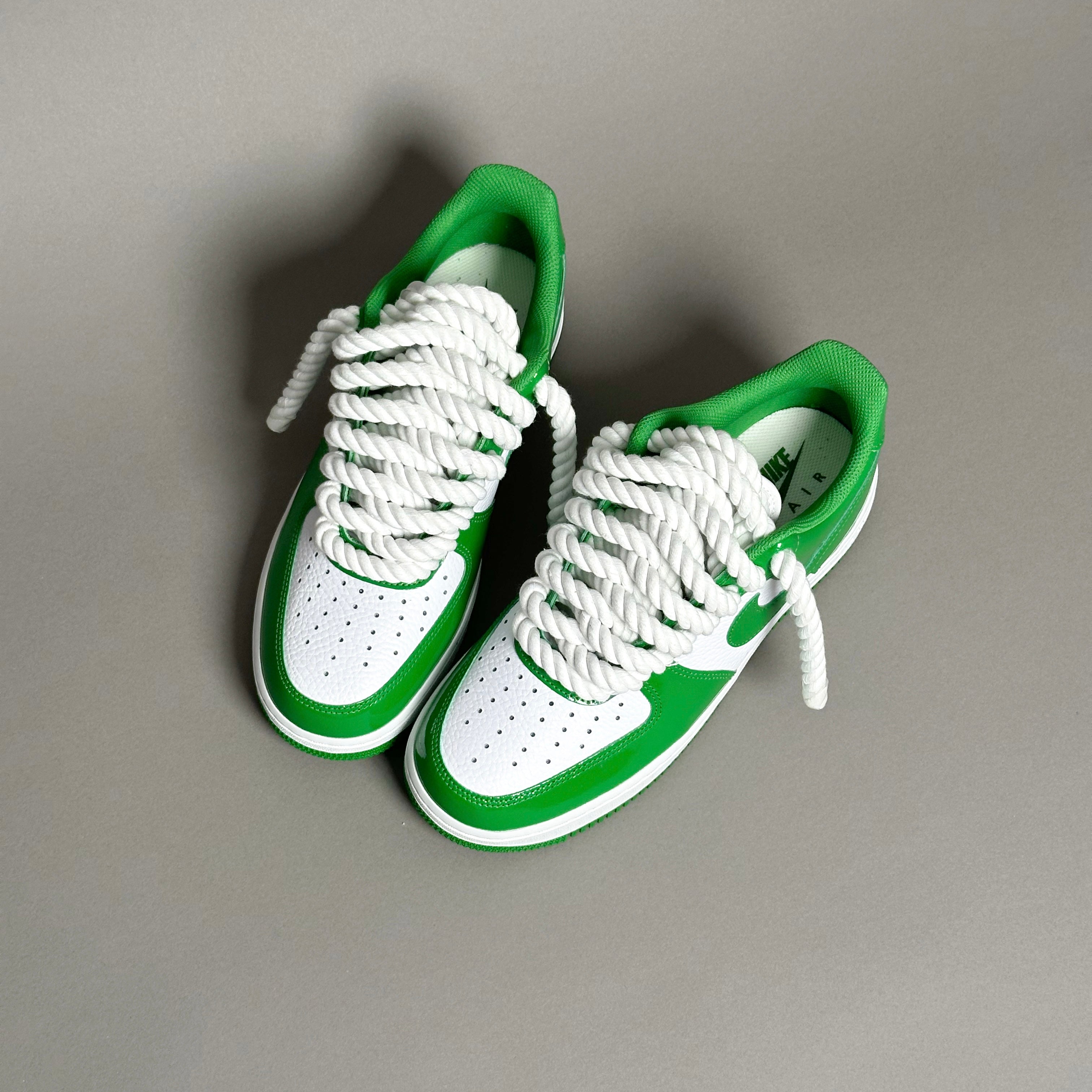 Nike Air Force 1 Patent Green "Rope Laces White" V1