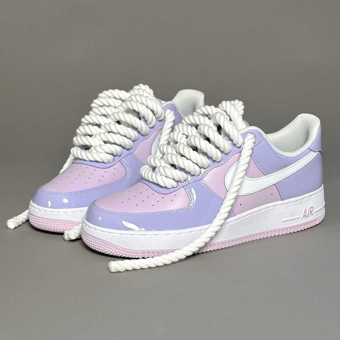 Nike Air Force 1 Patent Lavander "Rope Laces White" V2