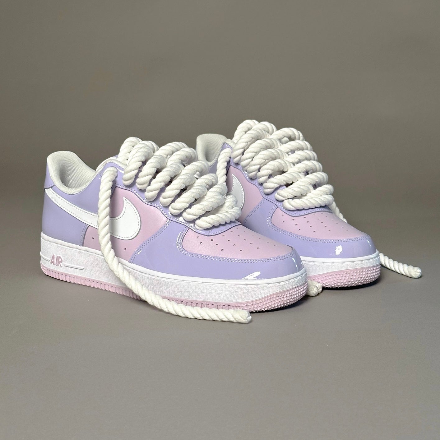 Nike Air Force 1 Patent Lavander "Rope Laces White" V2
