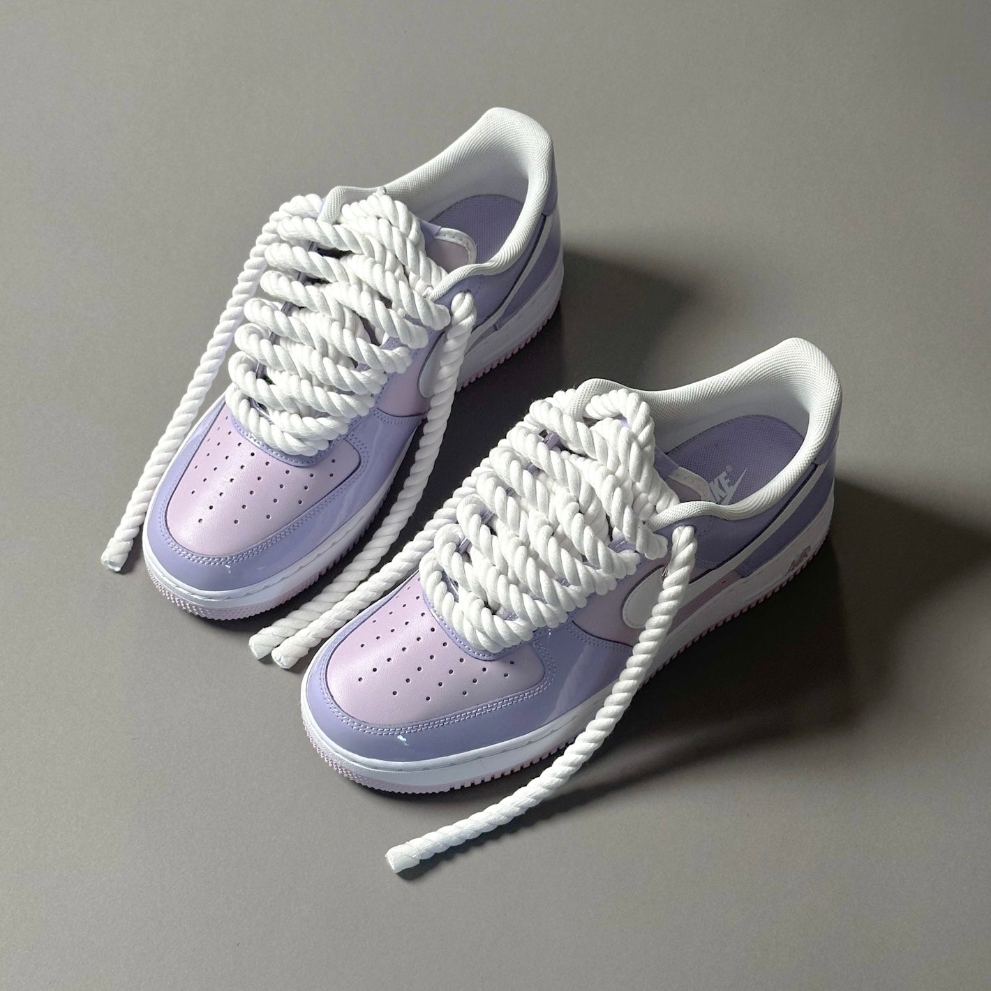 Nike Air Force 1 Patent Lavander "Rope Laces White" V2