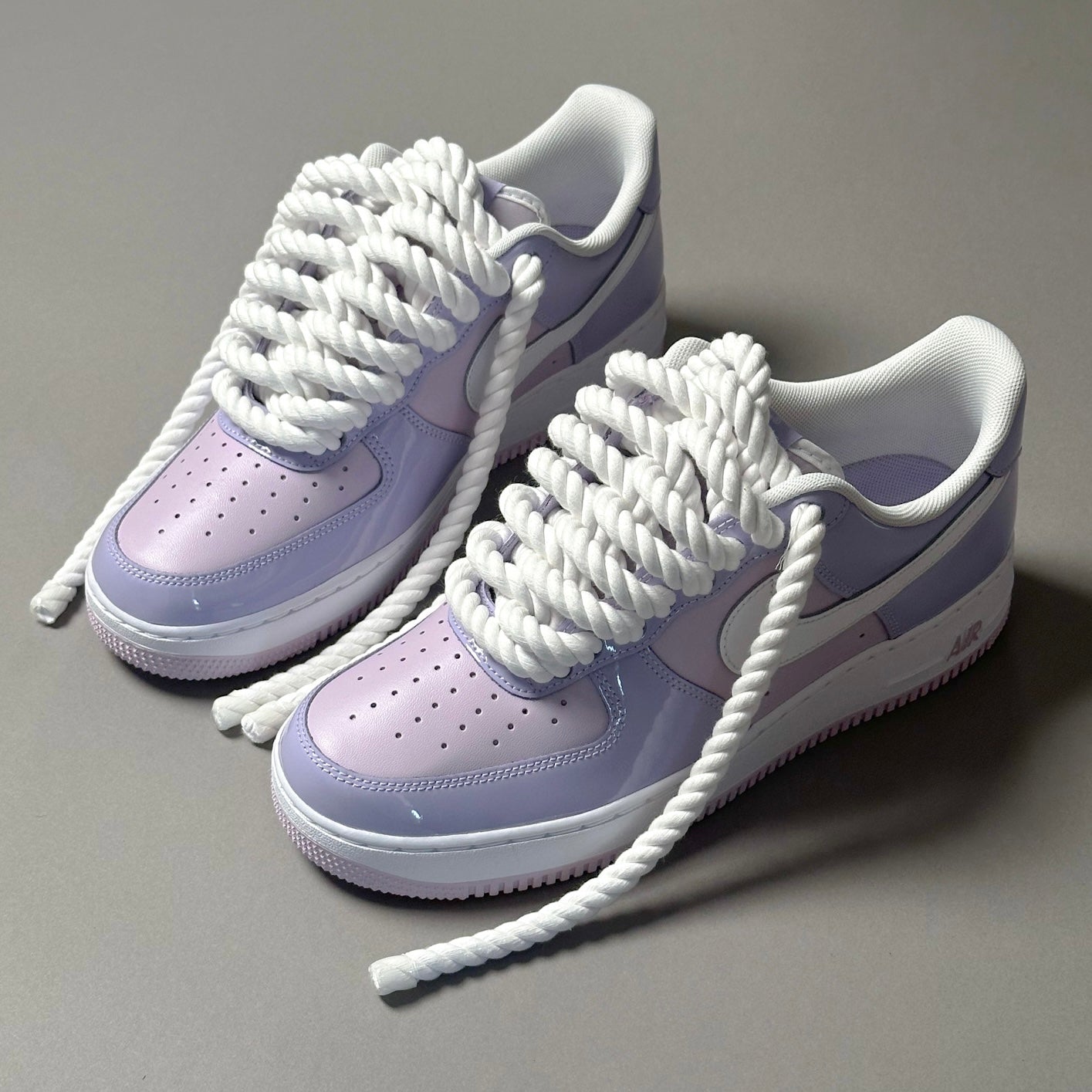 Nike Air Force 1 Patent Lavander "Rope Laces White" V2
