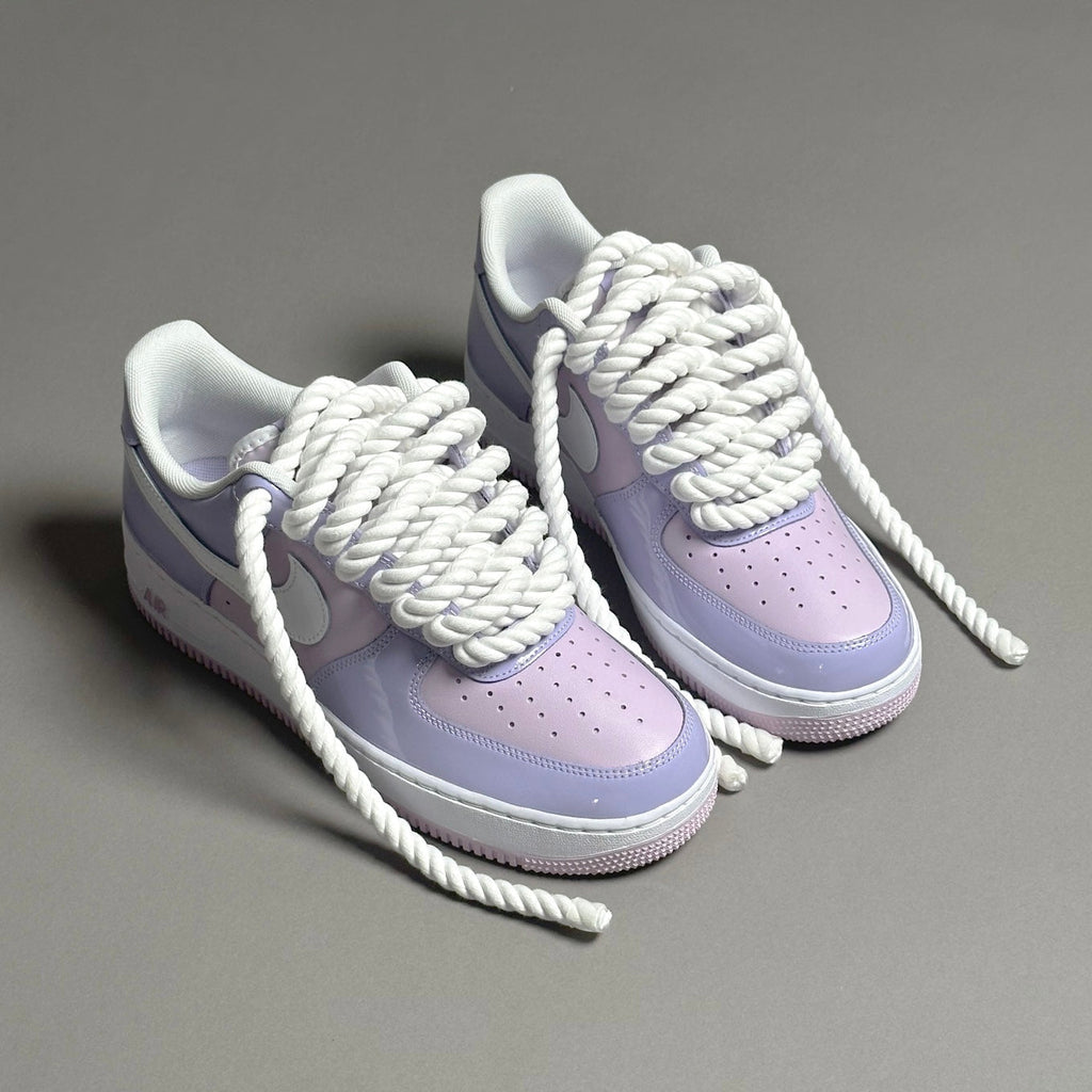 Nike Air Force 1 Patent Lavander "Rope Laces White" V2