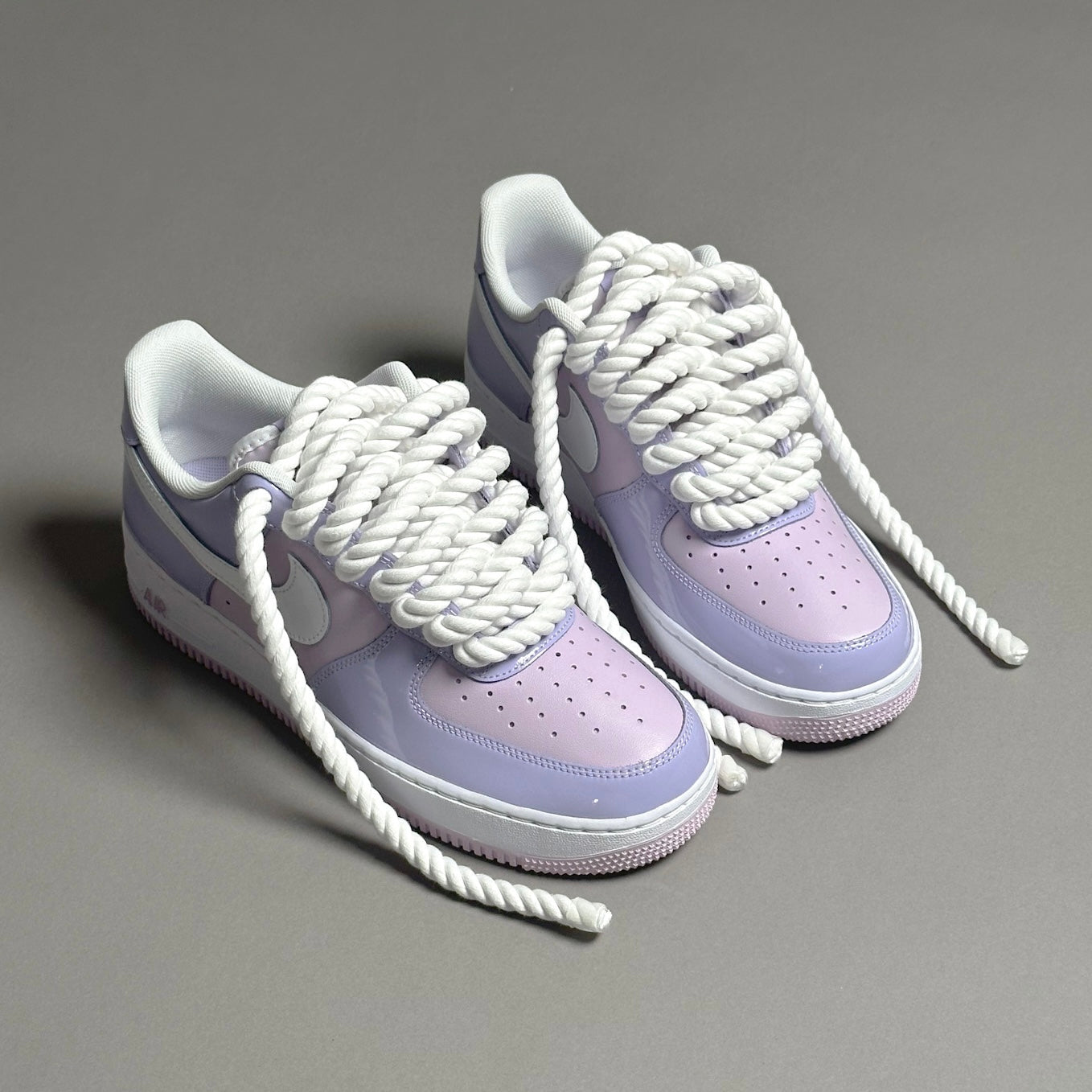 Nike Air Force 1 Patent Lavander "Rope Laces White" V2