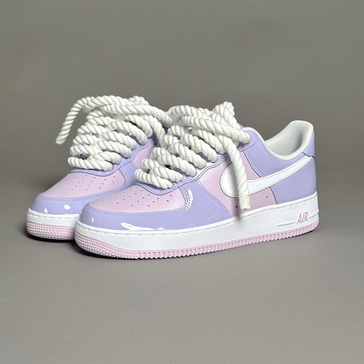 Nike Air Force 1 Patent Lavander "Rope Laces White" V2
