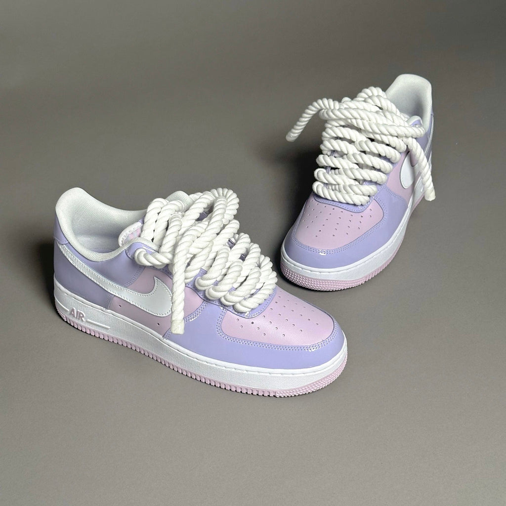 Nike Air Force 1 Patent Lavander "Rope Laces White" V2