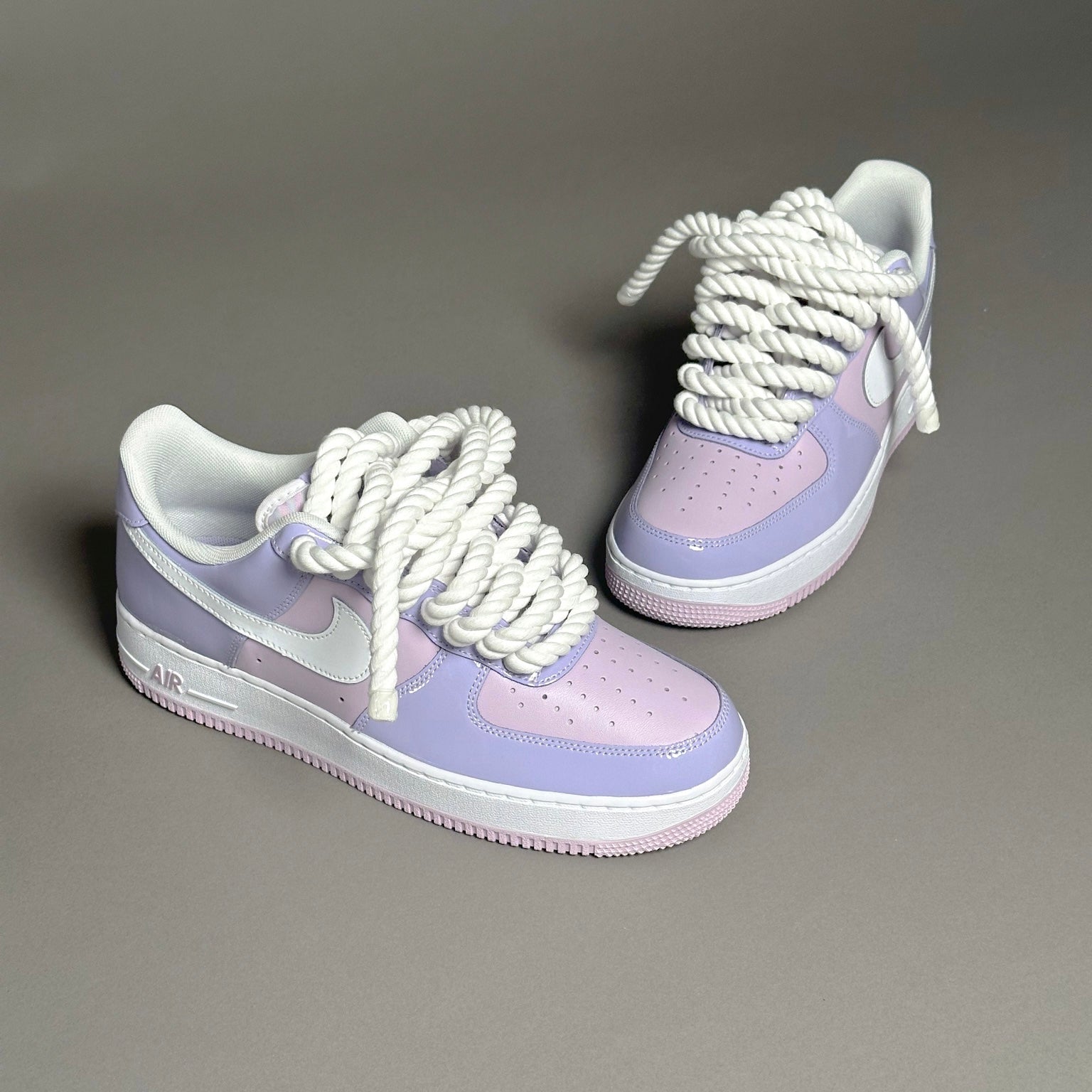 Nike Air Force 1 Patent Lavander "Rope Laces White" V2