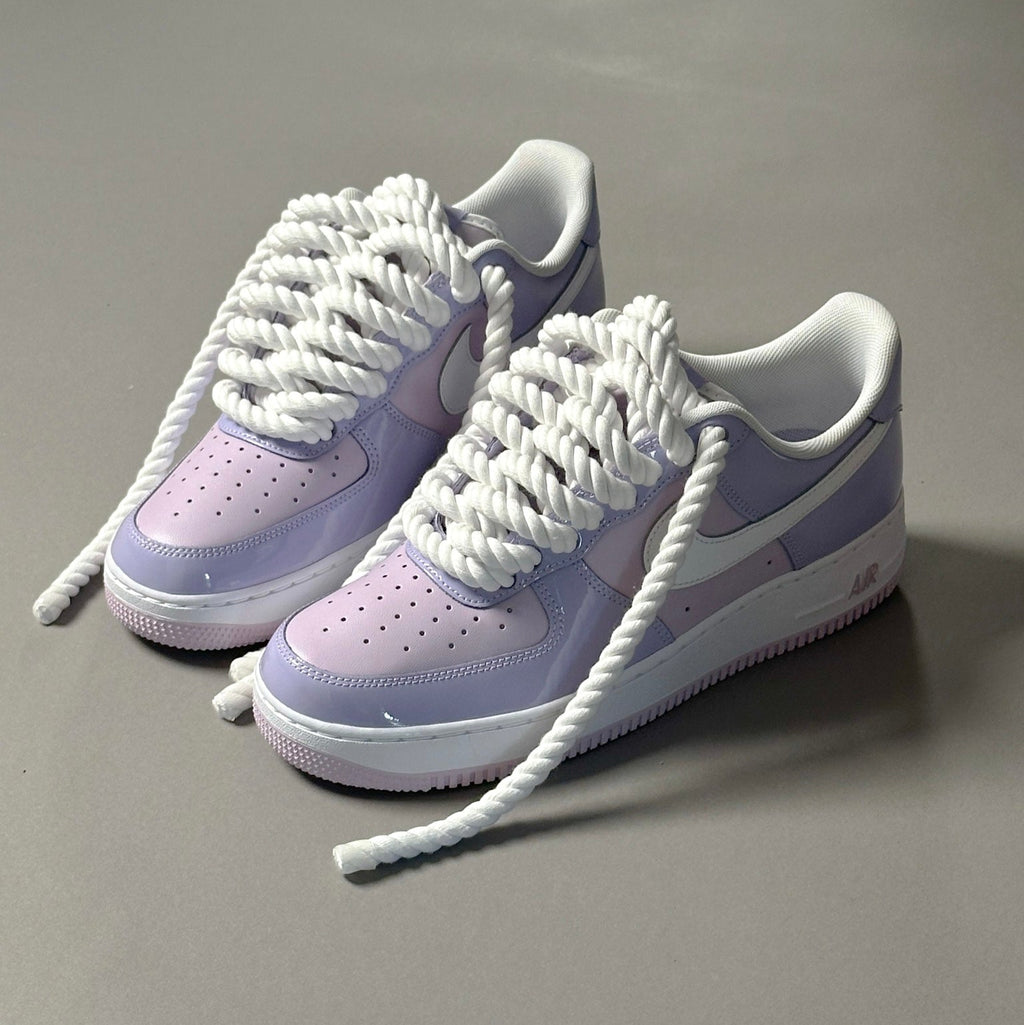 Nike Air Force 1 Patent Lavander "Rope Laces White" V2