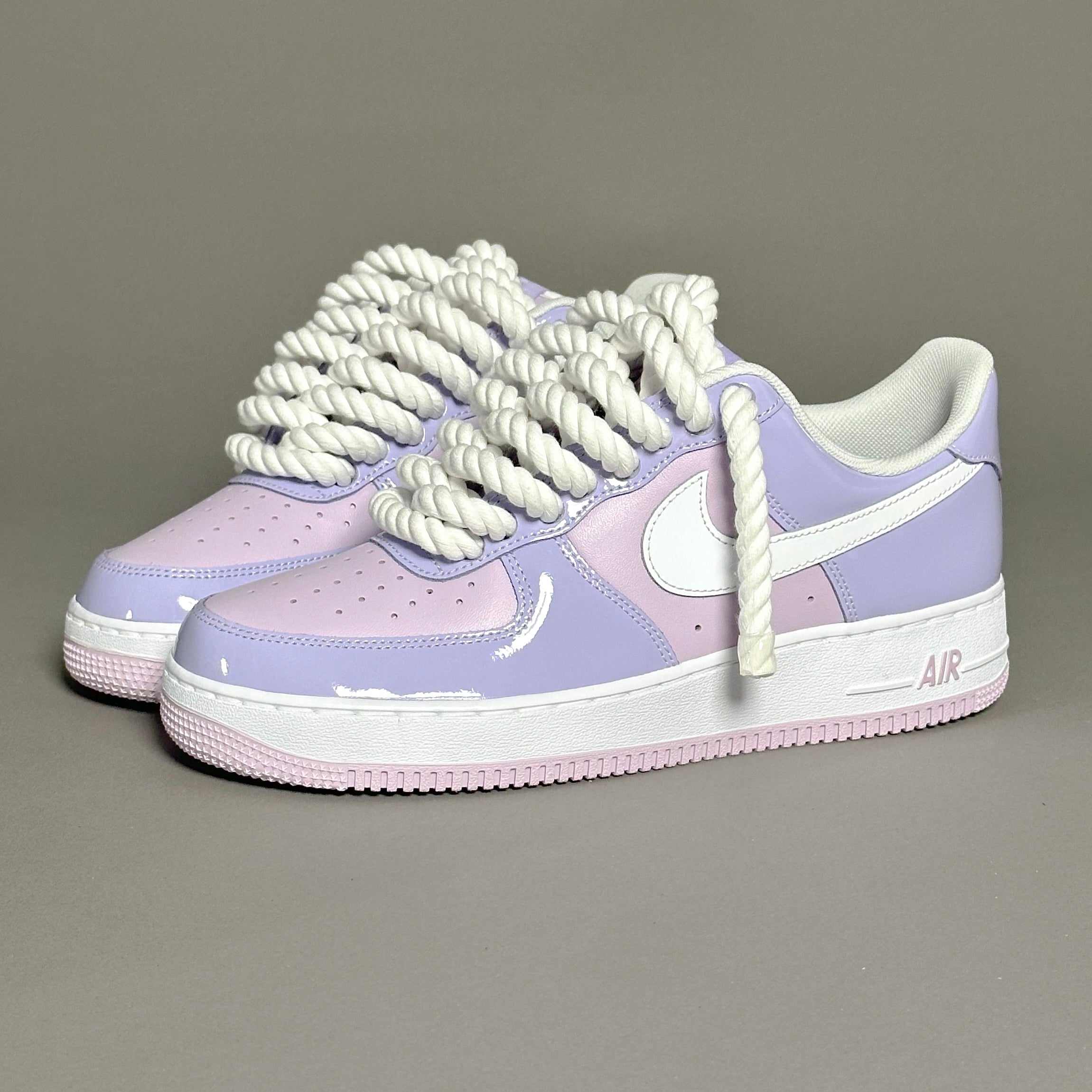 Nike Air Force 1 Patent Lavander "Rope Laces White" V1