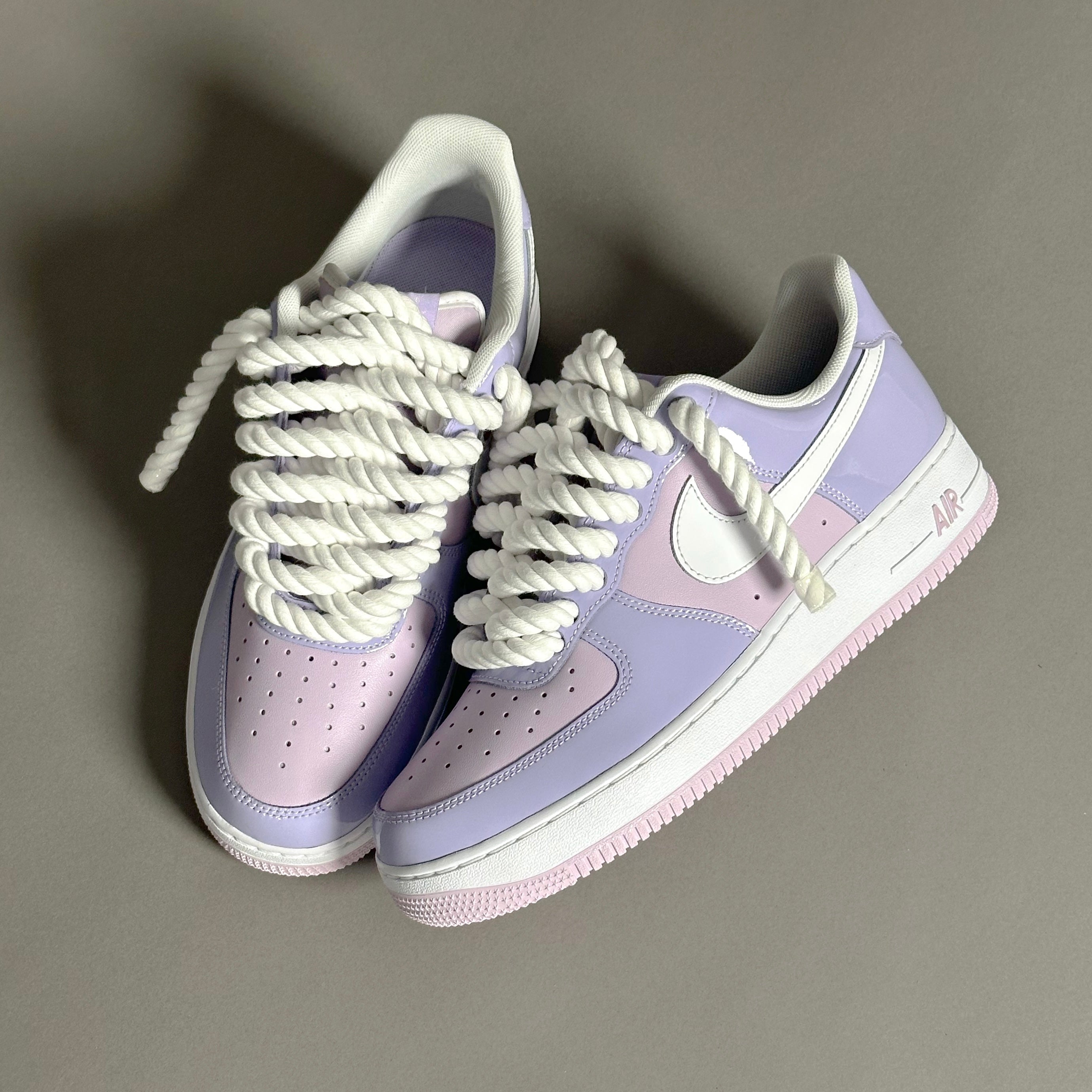 Nike Air Force 1 Patent Lavander "Rope Laces White" V1