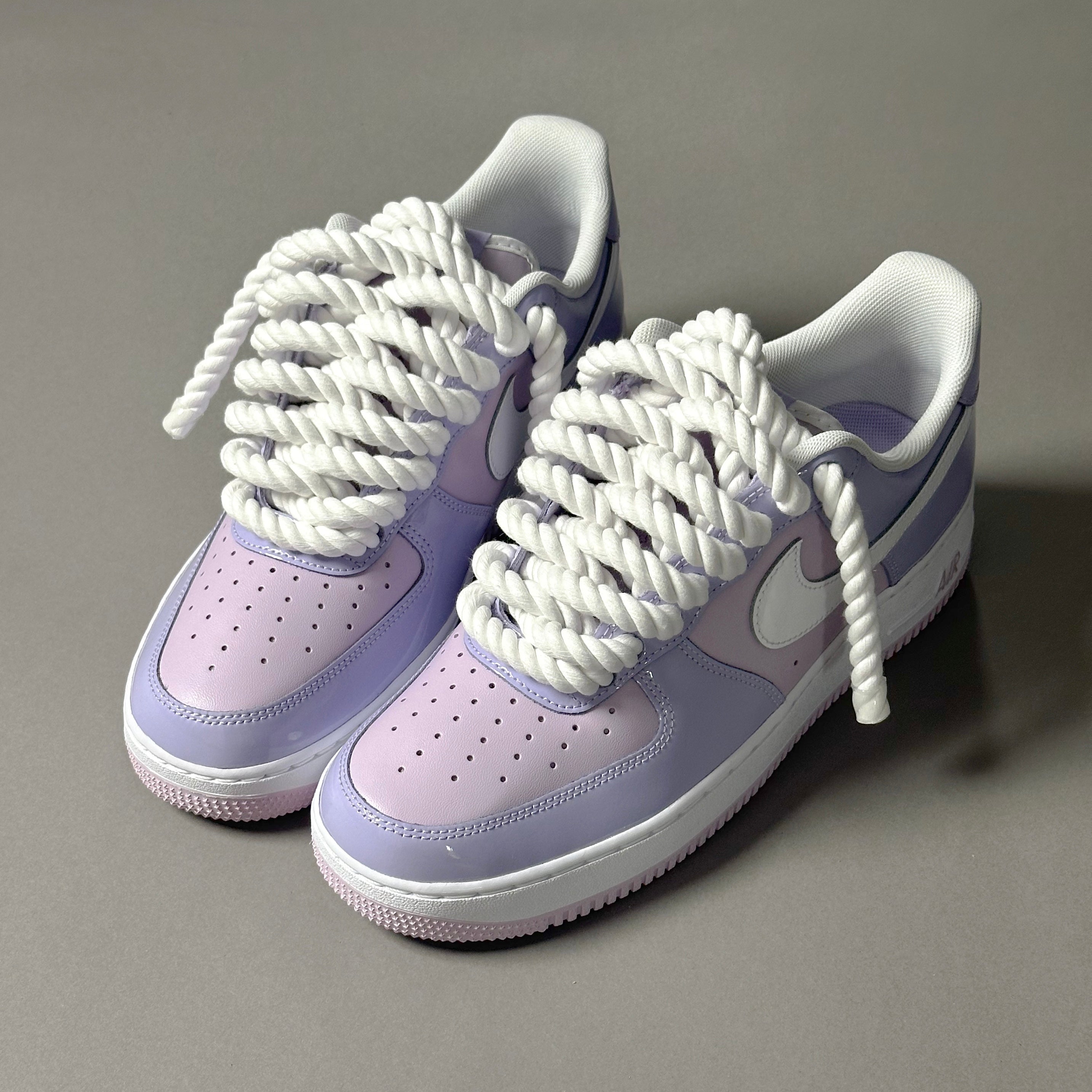 Nike Air Force 1 Patent Lavander "Rope Laces White" V1
