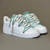 Nike Air Force 1 “Rope Laces White” Triple Swarovski Light Blue V1