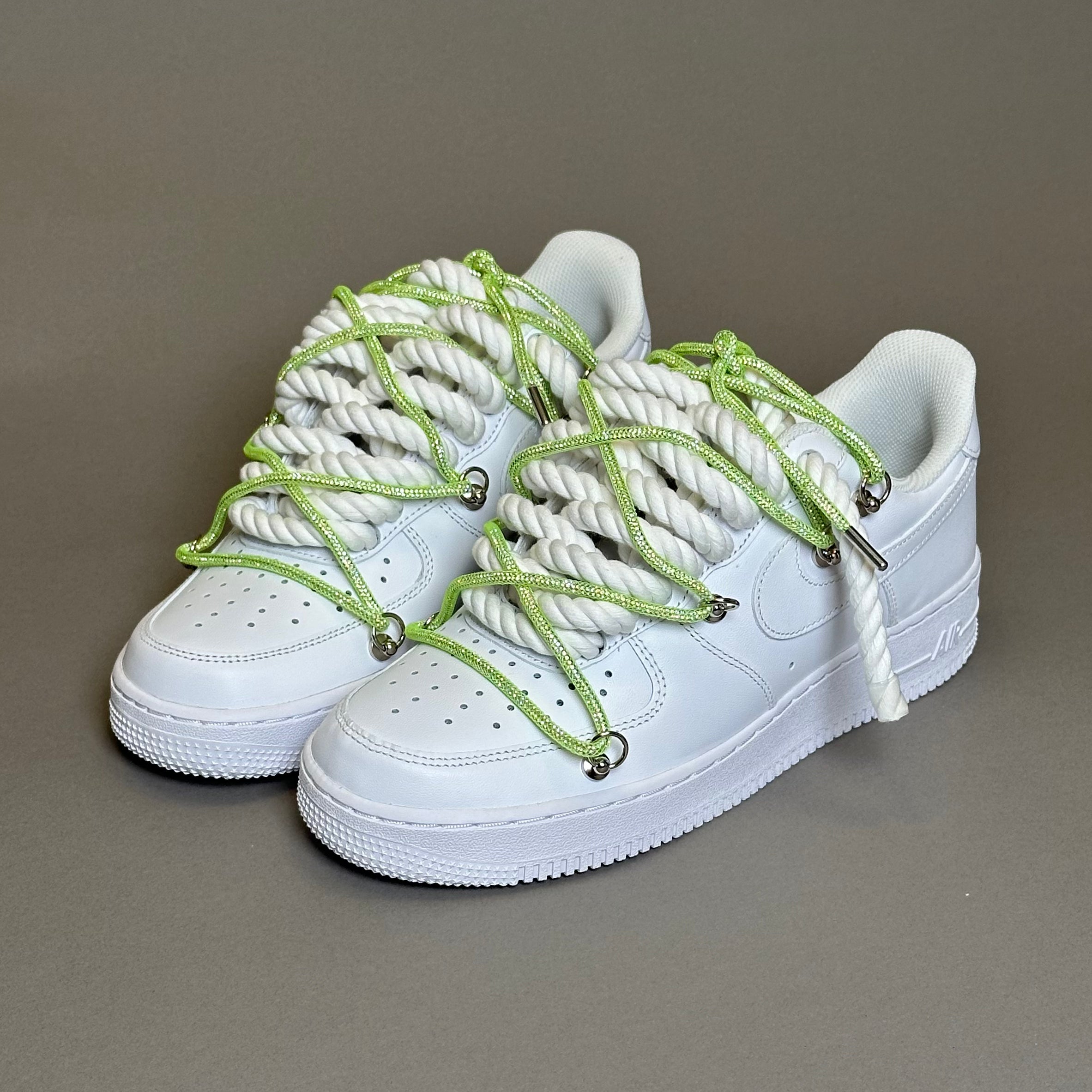 Nike Air Force 1 “Rope Laces White” Triple Swarovski Green V1