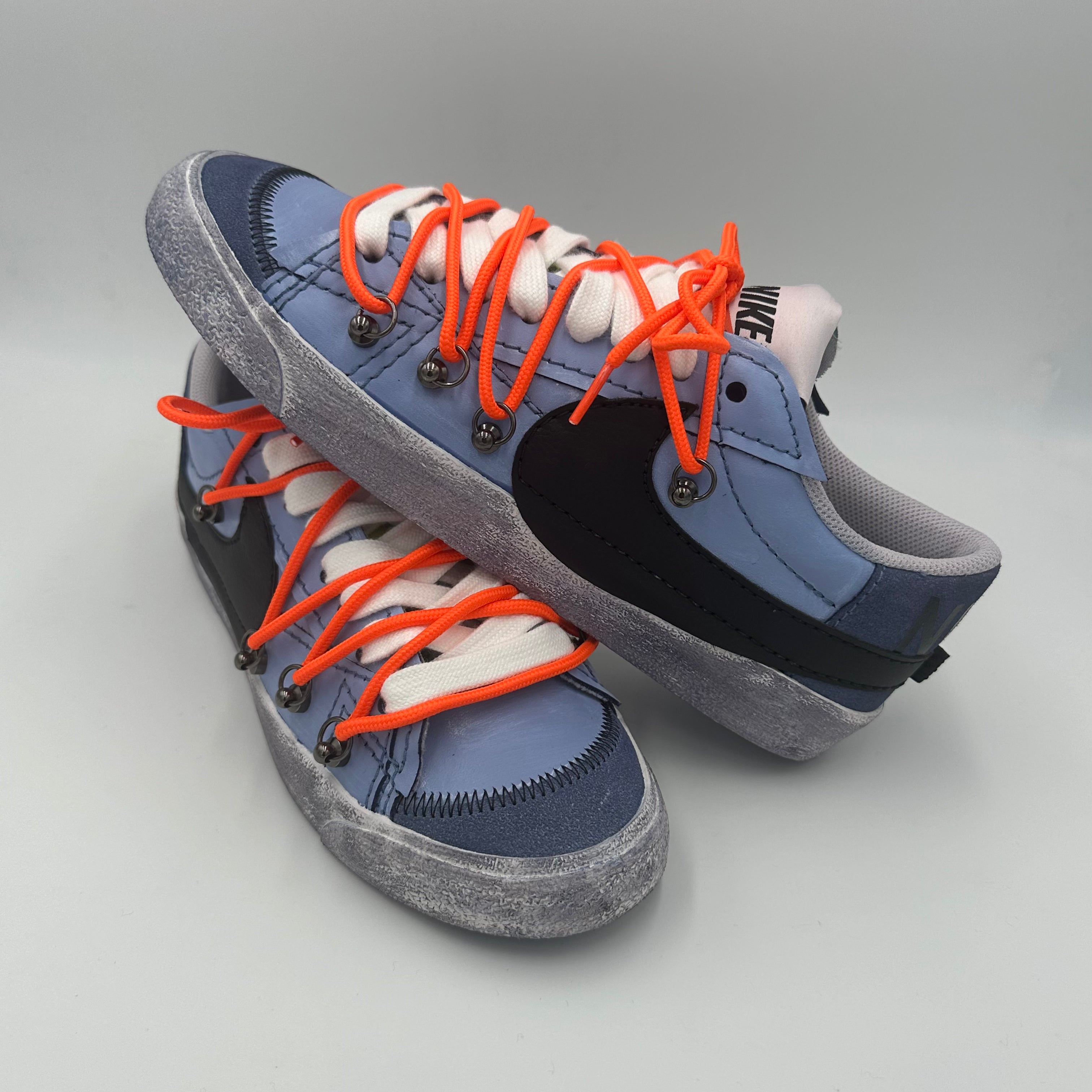 Nike Blazer Low '77 Jumbo Denim Blue White “Over Laces Orange”