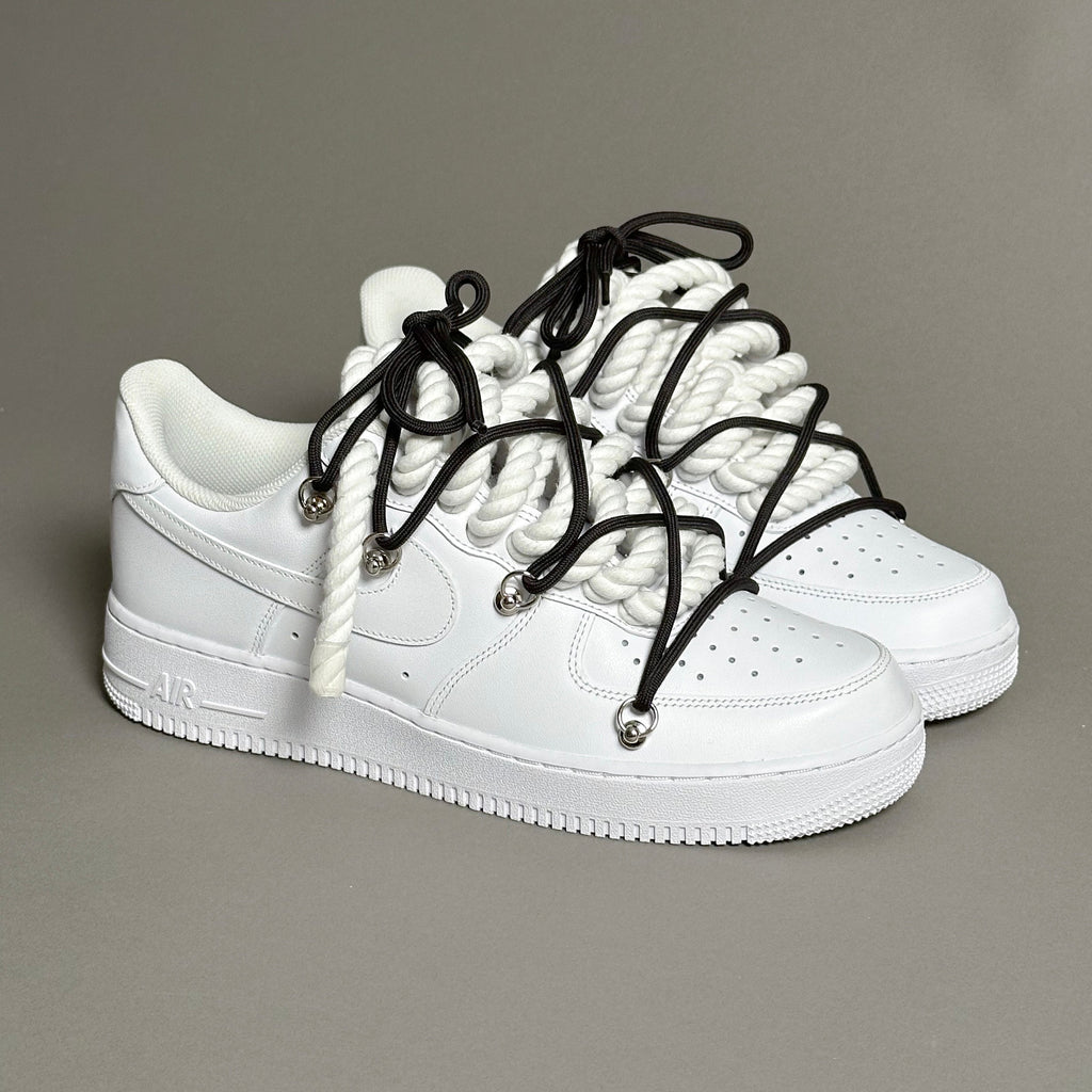 Nike Air Force 1 “Rope Laces White” Triple Black V1